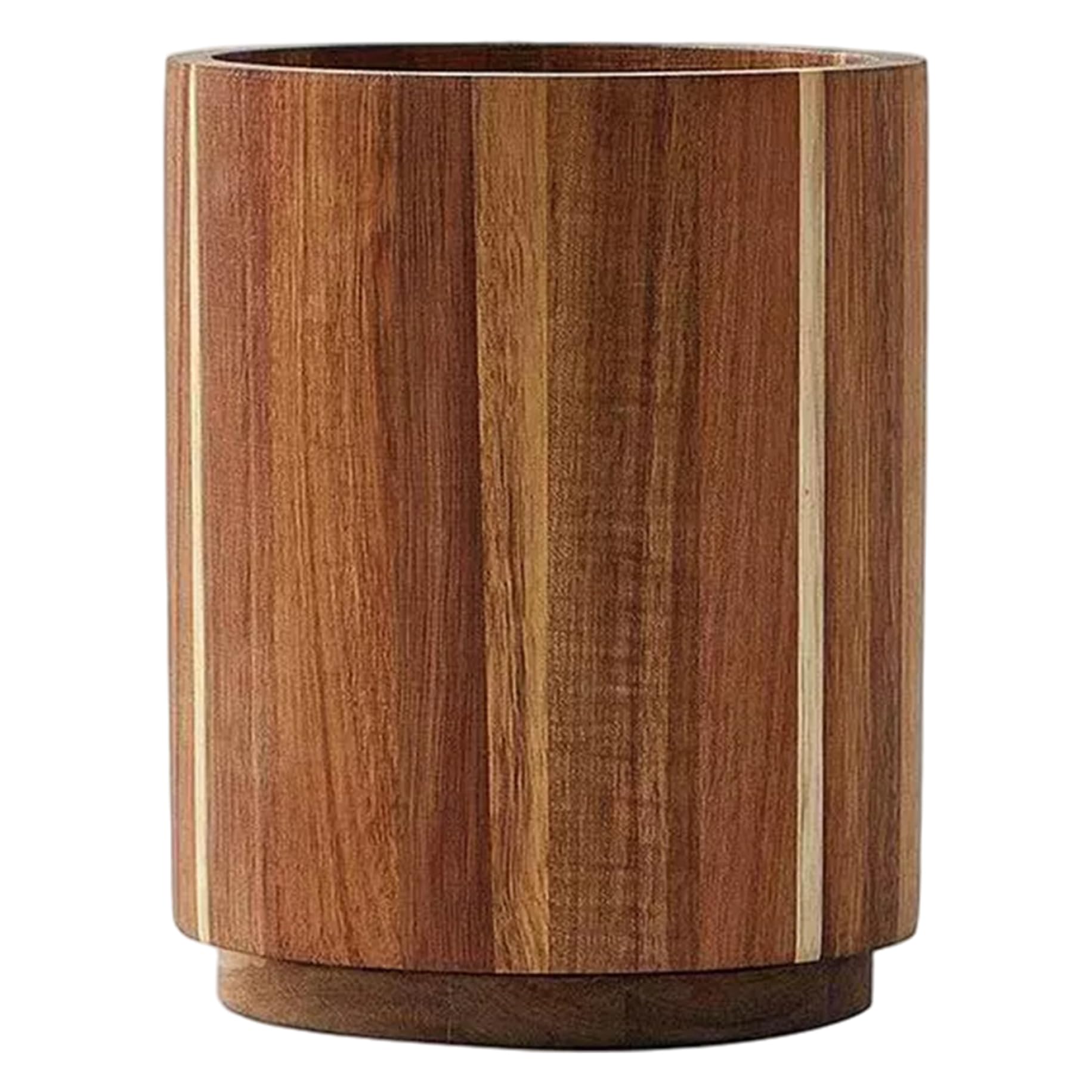Ngbbby Light Brown Wooden Utensil Holder 4.3X5.7 Inch 360掳 Rotating Utensil Holder For Kitchen Counter Spoon Fork Cooking Tools