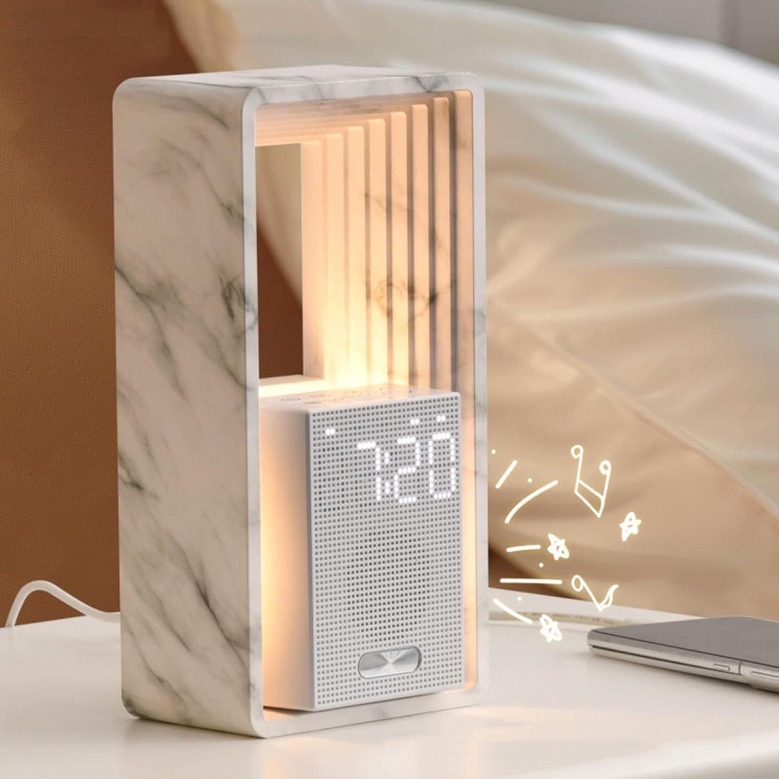 Sonnenaufgangswecker mit Nachtlicht, Dimmbares Display, Einschlafhilfe-Töne, automatische Abschaltung, USB-Ladeanschluss, ideal für zu Hause oder auf Reisen