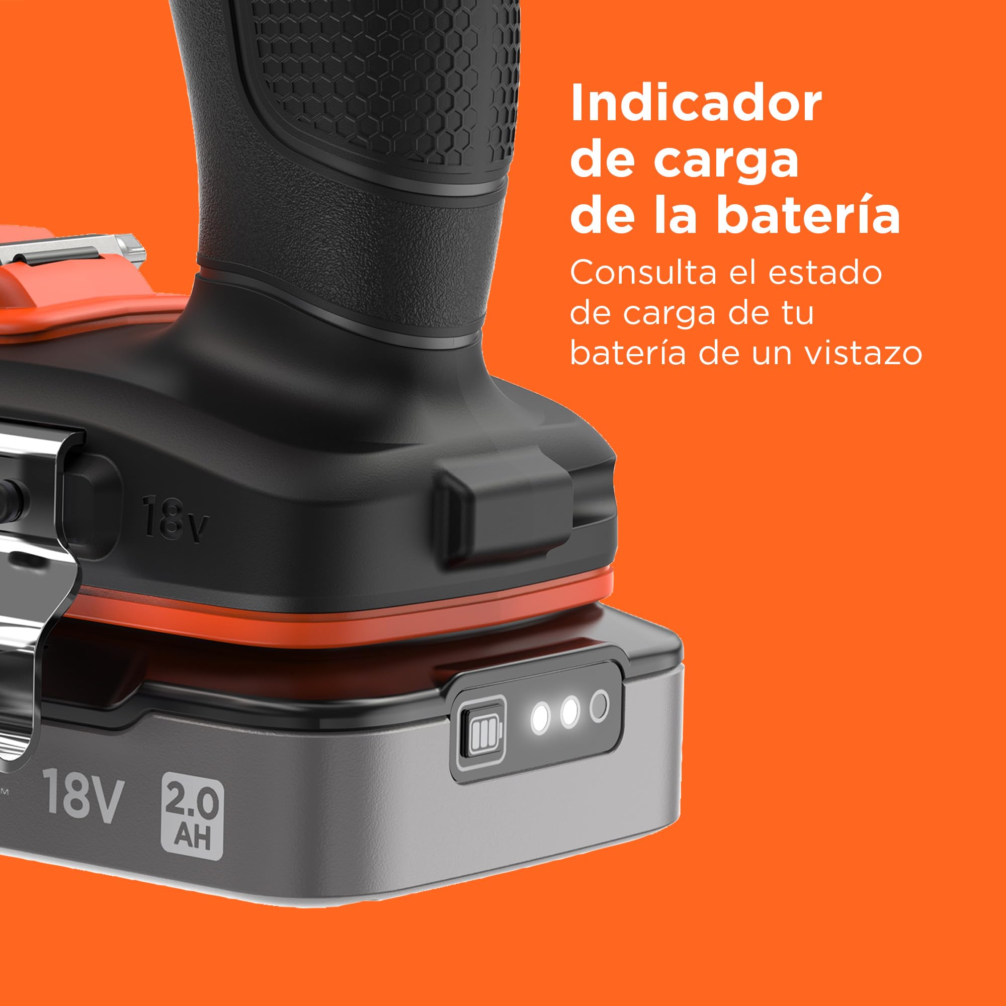 BLACK+DECKER Taladro atornillador de 18 V INALÁMBRICA, con 2 baterías de 2.0 Ah, BCD382D2XK-QW