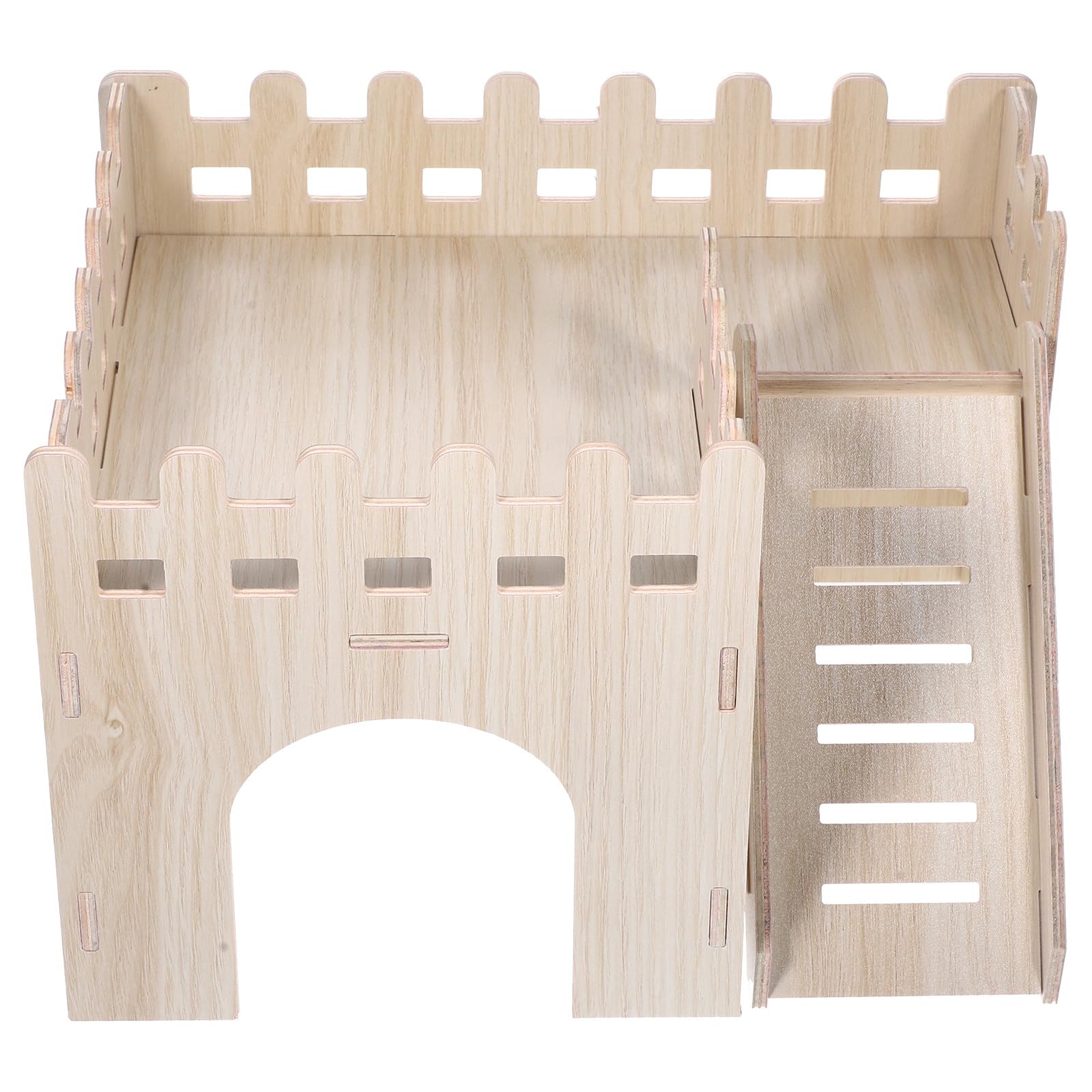 Wooden Rat Hideout Two-level House with Ladder