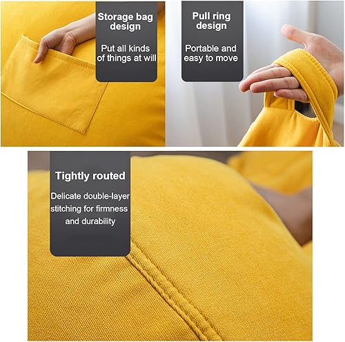 Miniatura 8 de Puf para adultos, puf para almacenamiento de animales de peluche, con cómoda almohada y reposapiés, para organizar juguetes de peluche o textiles,