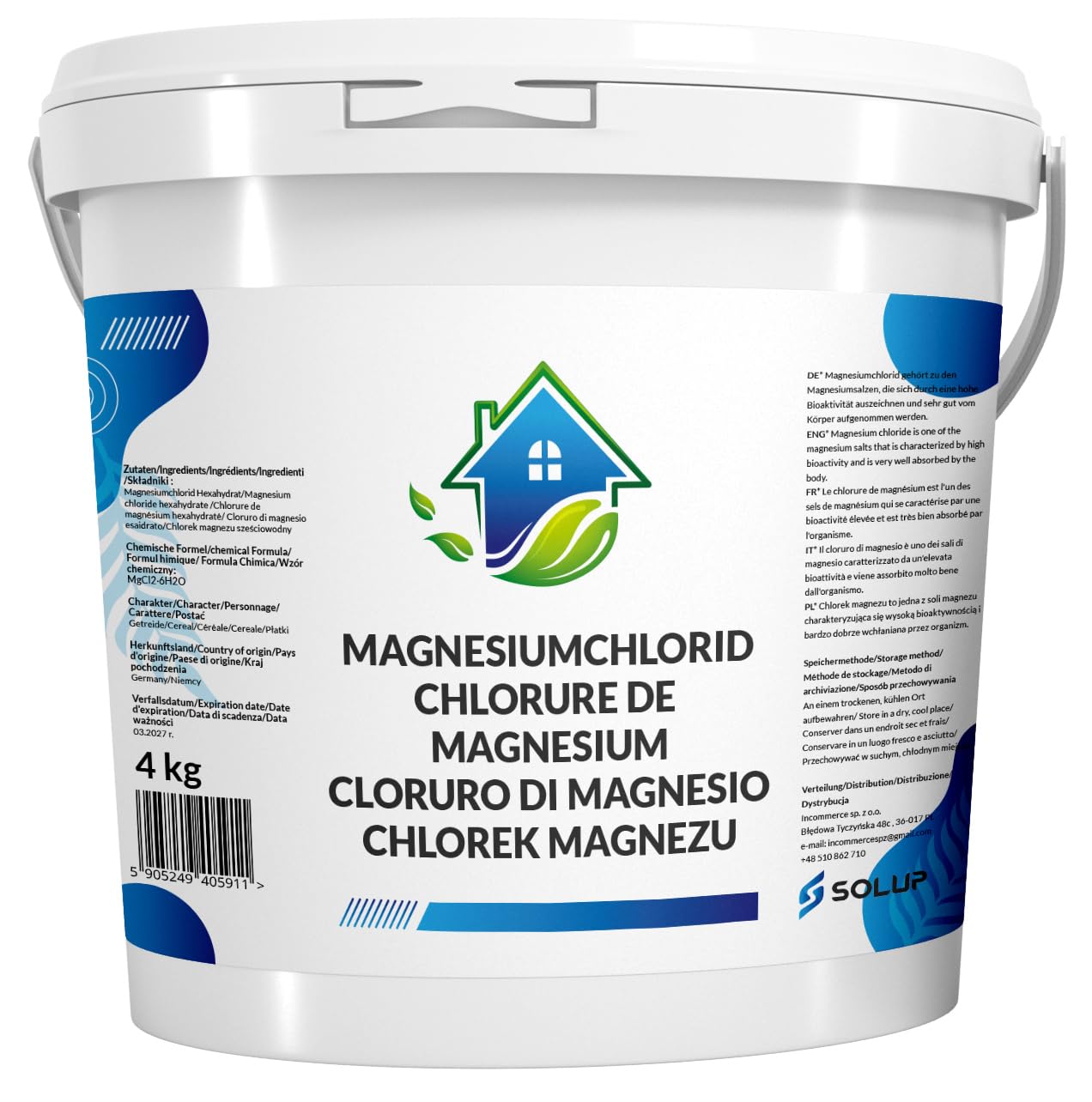 Chlorek magnezu Płatki 4 kg magnezu płatki I sól do kąpieli Hexahydrat Bad