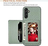 Vista 6 de Funda A54 5G, tarjetero con función atril para Galaxy A54 5G, bloqueo RFID, protector de cámara, funda protectora de piel sintética a prueba