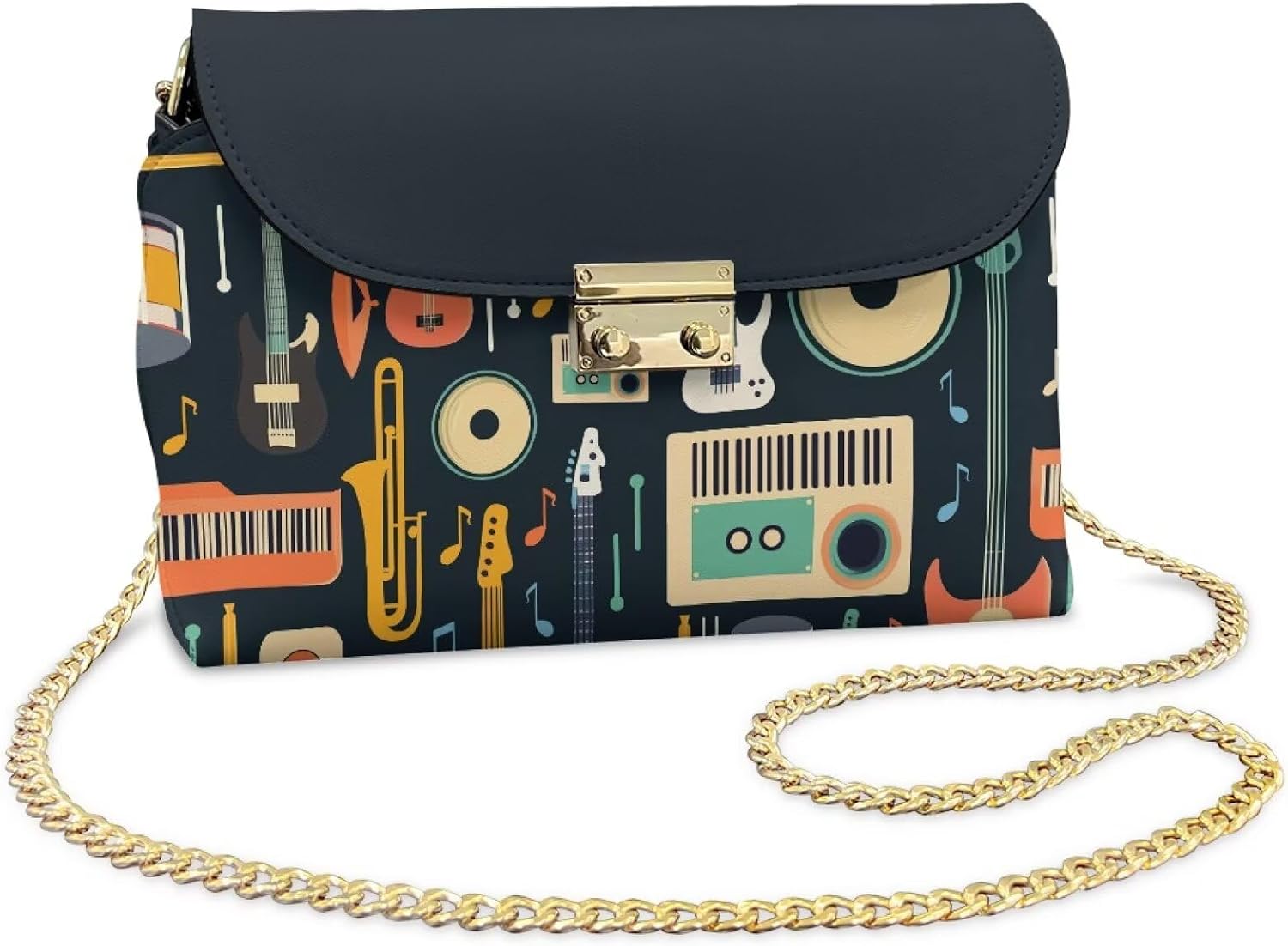 Starry Night Women's Crossbody Bag Daisy Flower Steampunk Leather Shoulder Evening Purse with Inner Pouch Daily Use