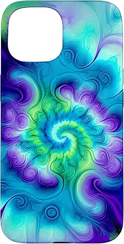 Miniatura 10 de Funda para iPhone 12 Pro Max con diseño de teñido anudado color azul cian morado verde