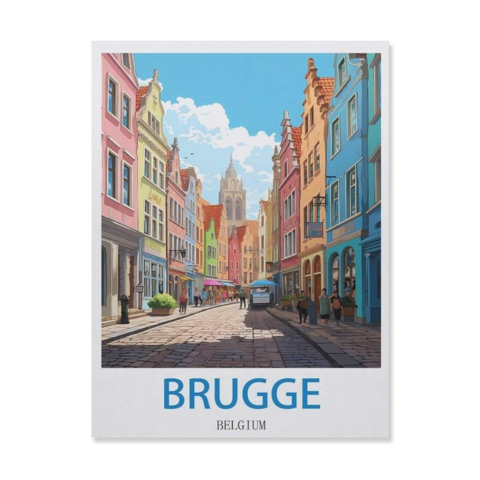 Funny Bathroom Wall Decor Signs，Brugge Belgium(30x40cm）