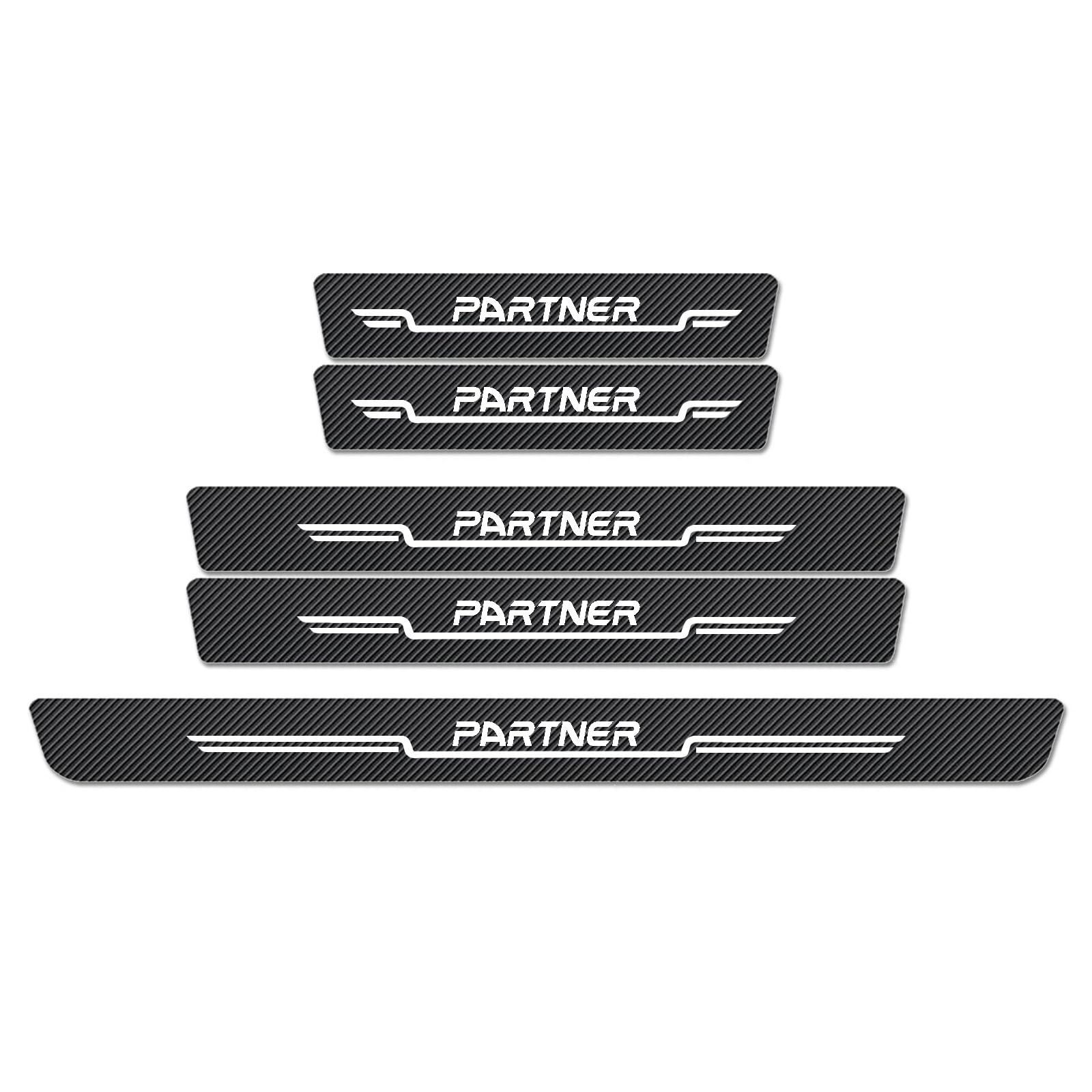Wxh97f Normal Car Door Sill Protector Scuff Plates For Peugeot Partner, Carbon Fibre Effect Door Step Guard, Rear Boot Bumper Strip, Self-Adhesive Anti-Scratch Protection Sticker