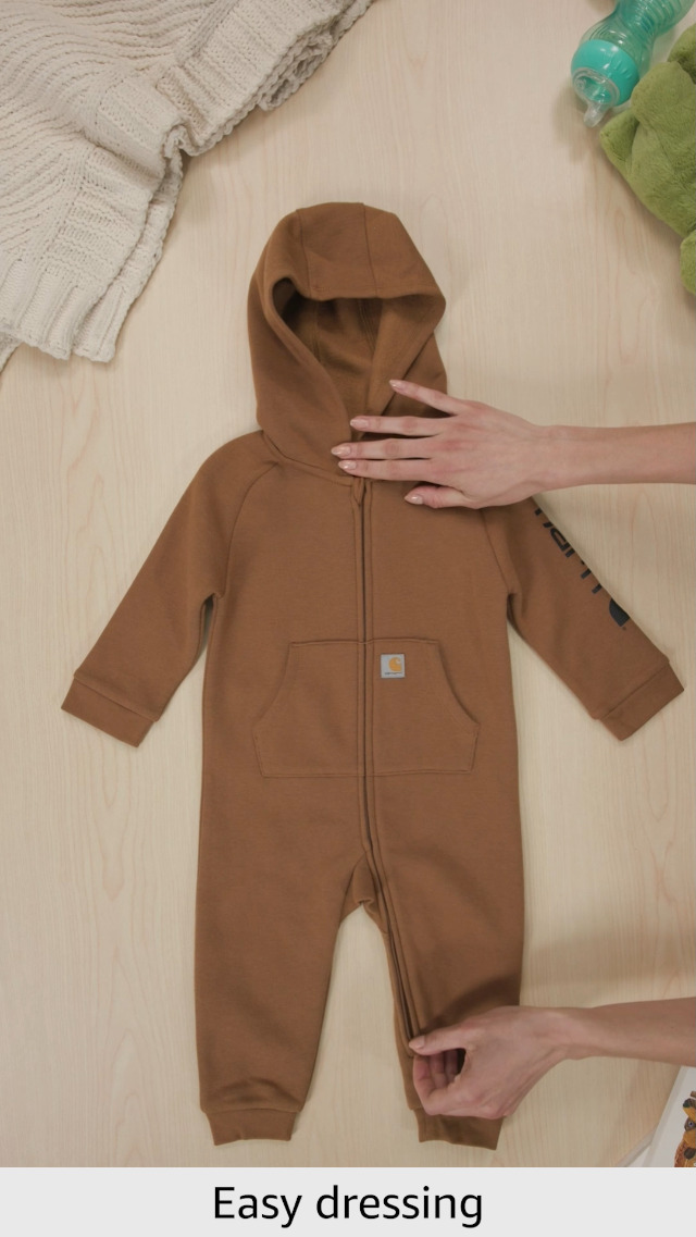 Amazon.com: Carhartt Boys Long-Sleeve Zip-Front Hooded Coverall