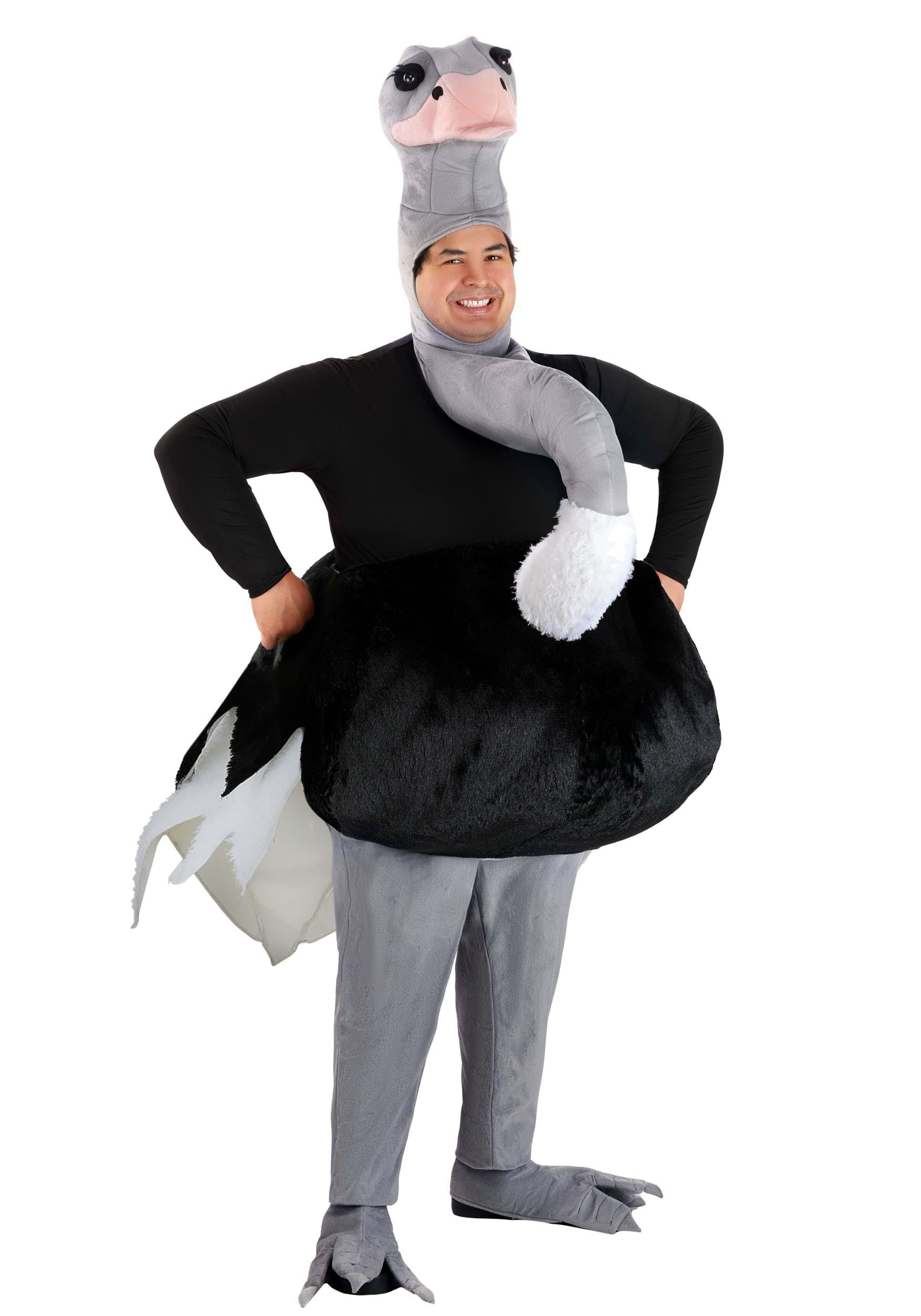 Costume d'autruche grande taille avec plumes de queue réalistes - 7