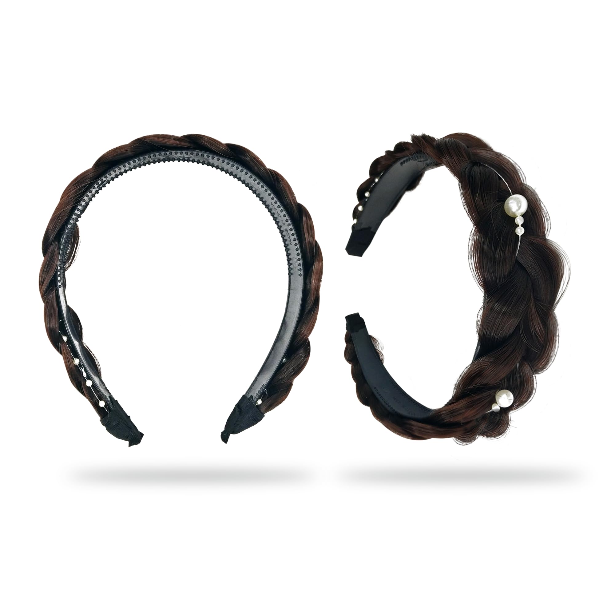 Sanas Hairband Artificial Hair Braided Pearl Hairband for Girl Women Fashion Accessory Braided hair band Women Brown 1PC (B0CNT9H59L) Amazon Price History, Amazon Price Tracker
