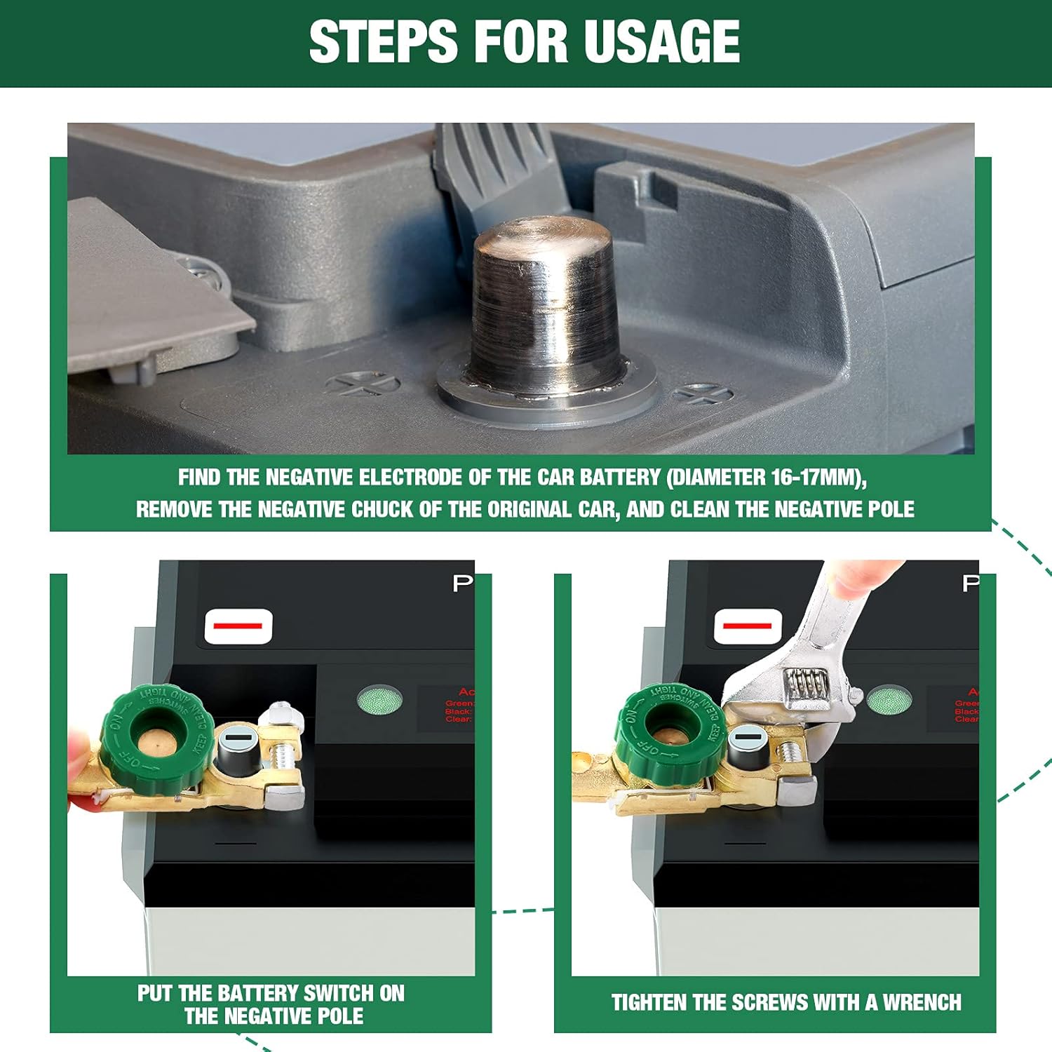 3 Pieces Top Post Battery Disconnect Switch Quick Disconnect Battery Terminal Battery Cut Off Switch Isolator Auto Replacement Battery Switch for Boat Small Yacht RV Camper Truck Car Vehicle : Automotive