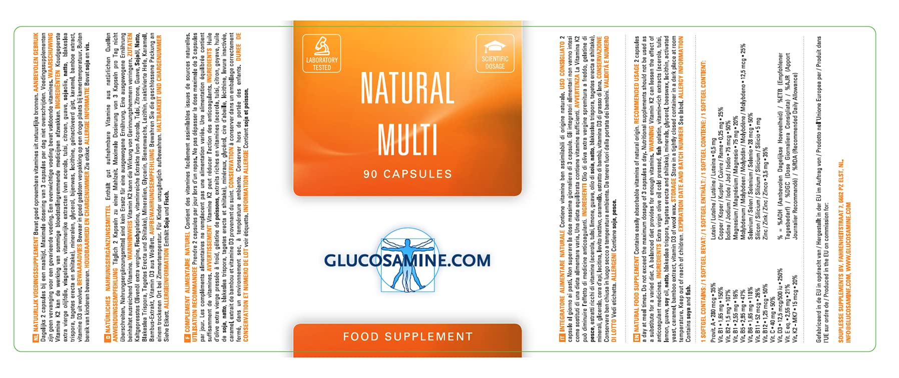 Natürliche Multi-Vitamine. Natural Multi. Nicht synthetisch.90 Kapseln
