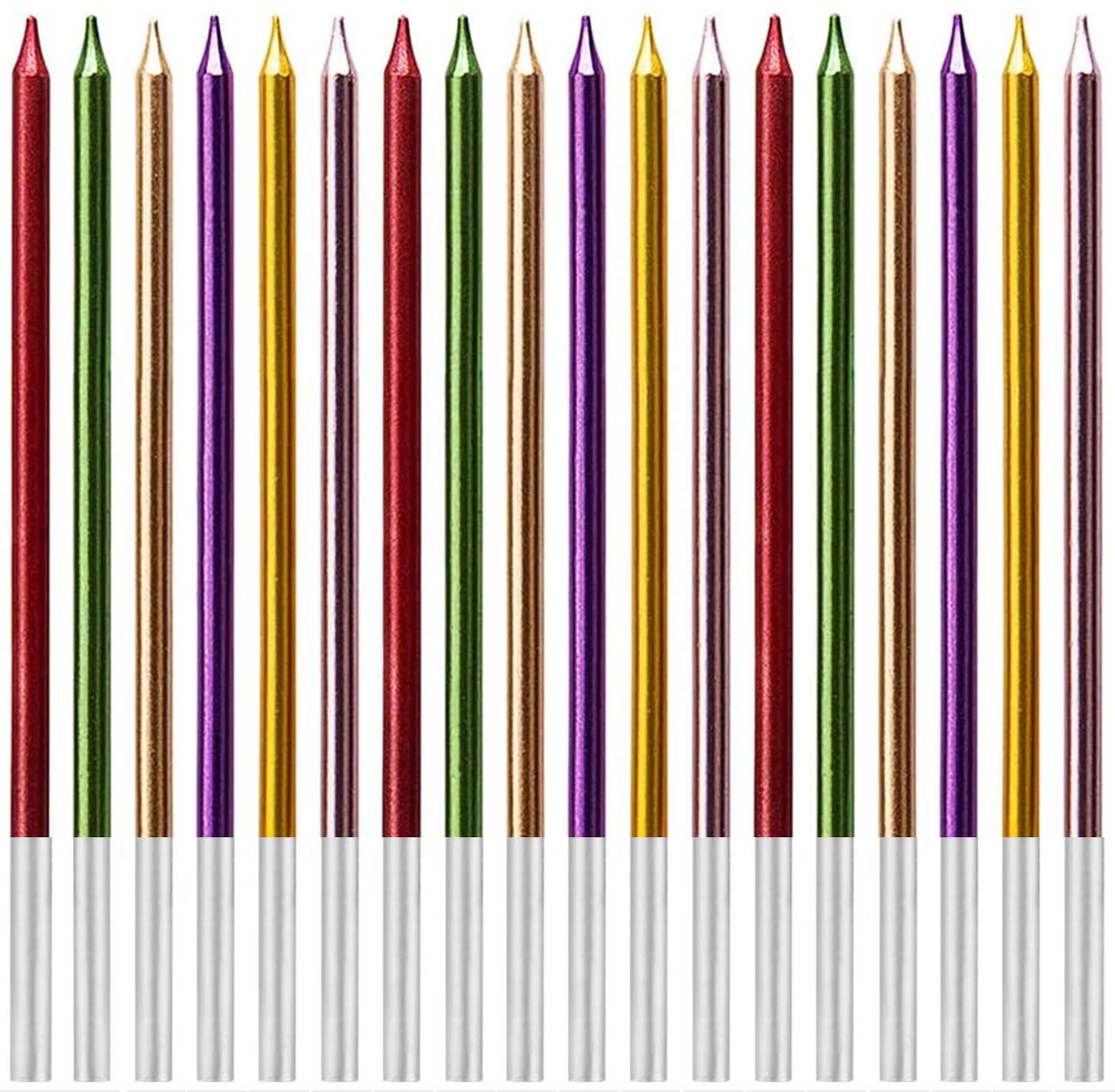 Geburtstagskerzen Set,Geburtstag Zahl Kerzen 4 mit 6Pc Lange