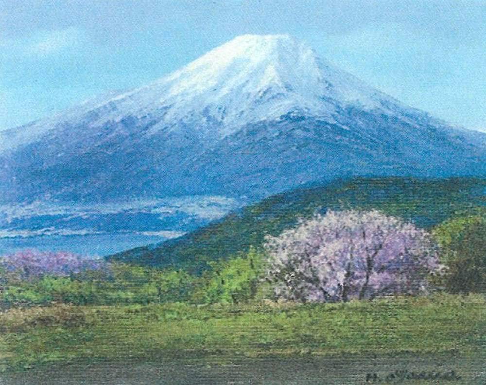 石割桜」油彩画・油絵