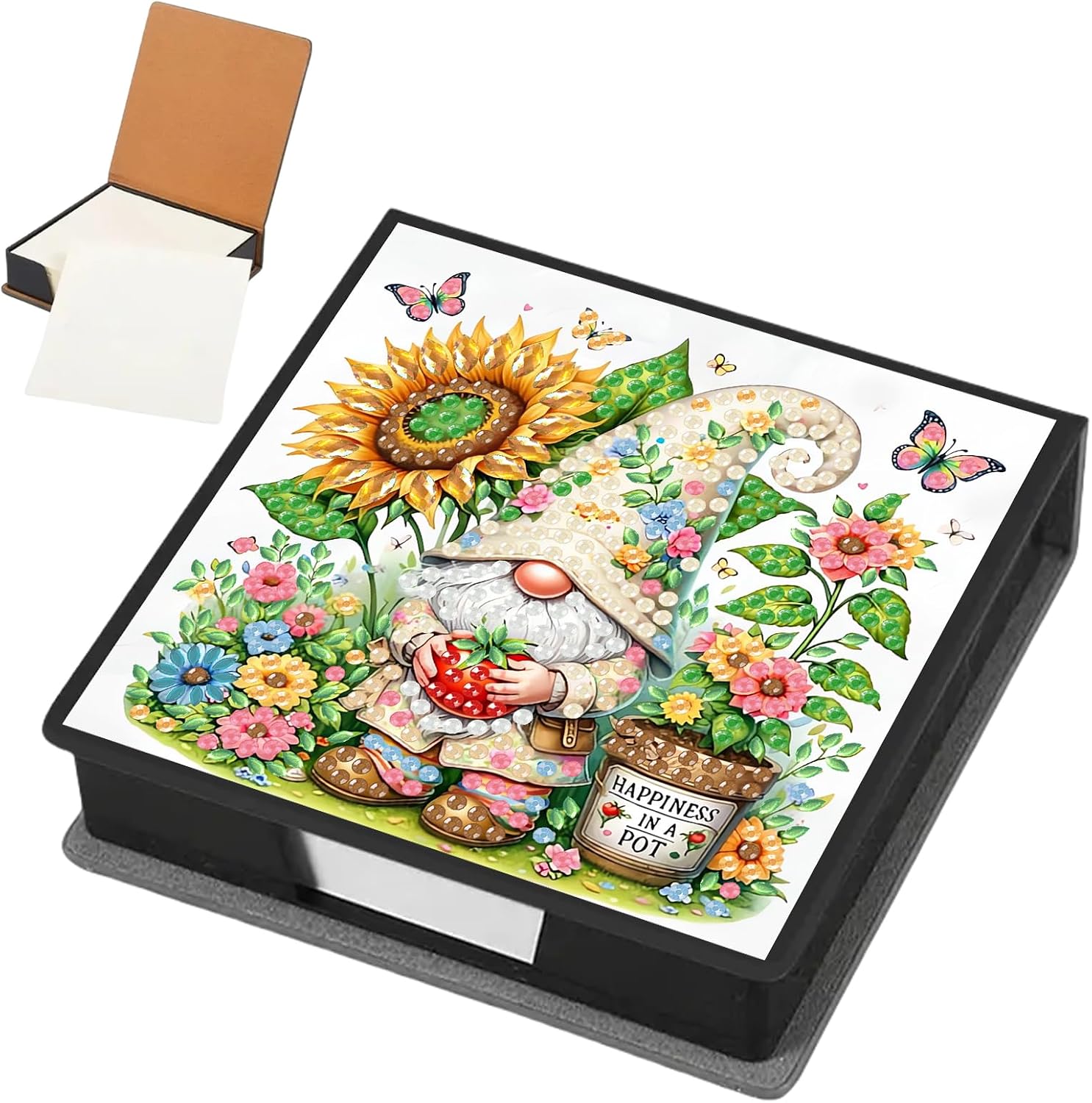 SHLUHA Diamond Painting Kit Diamond Painting Note Box Memo Paper Storage Box Art Decorations for School Offices