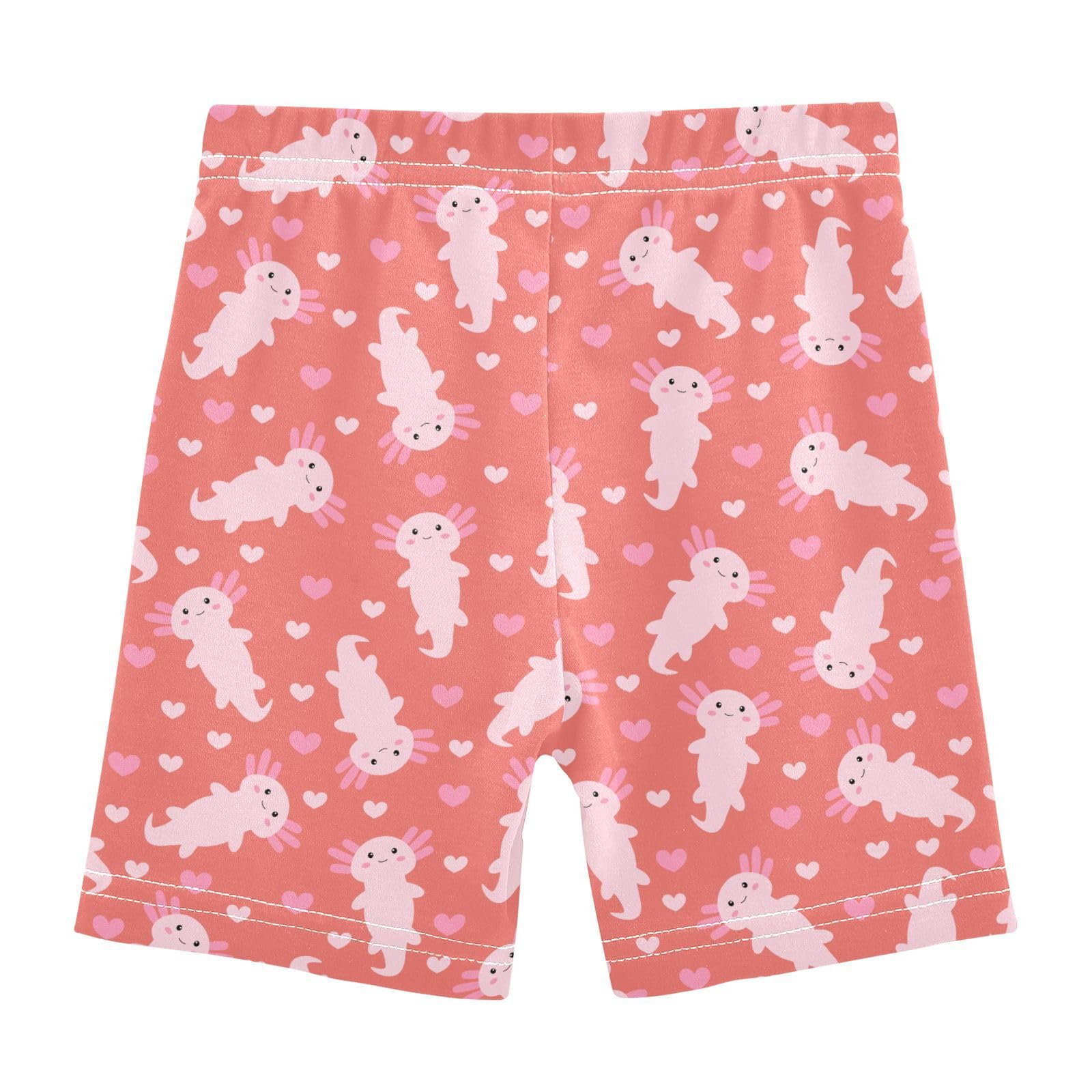 JHKKU Girls Cute Axolotl Shorts Cotton Cartwheel Bike Kids Biker Under Dress Dance Short Girl Clothes 10Y