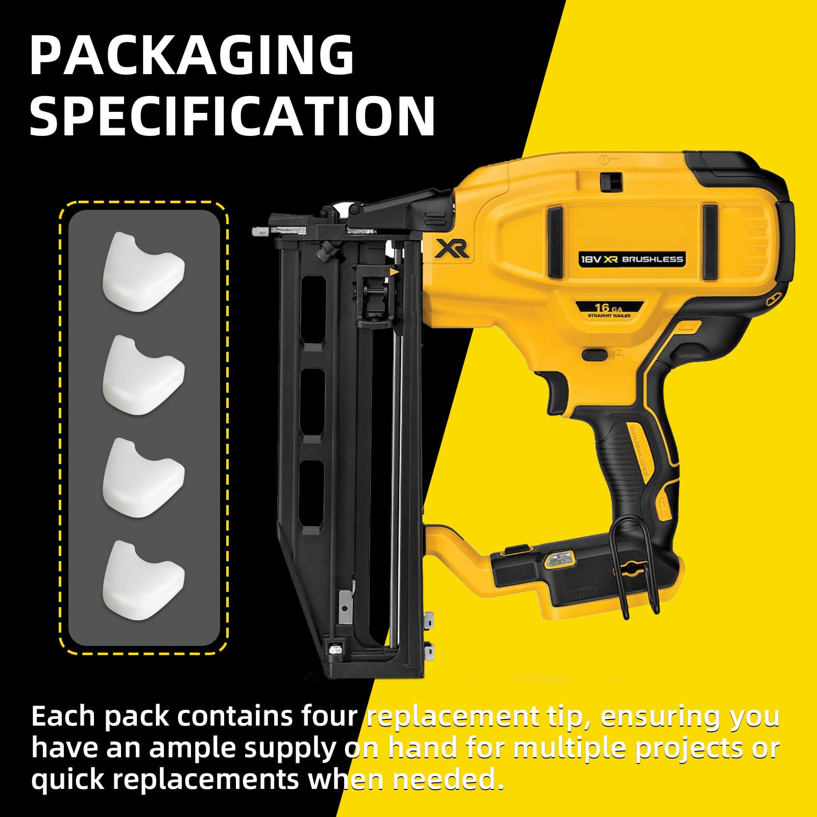 Nailer No Mar Tip Lot De 4 Patins De Rechange Pour Cloueuse