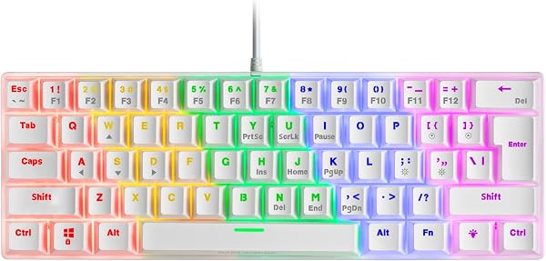 Mars Gaming MKMINIPRO, Clavier mécanique Ultra-Compact 60%, commutateurs mécaniques Hot-Swappable, éclairage RGB Chrome, Clavier Gaming Antighosting, Multiplateforme, Switch Silencieux, US, Noir - 1