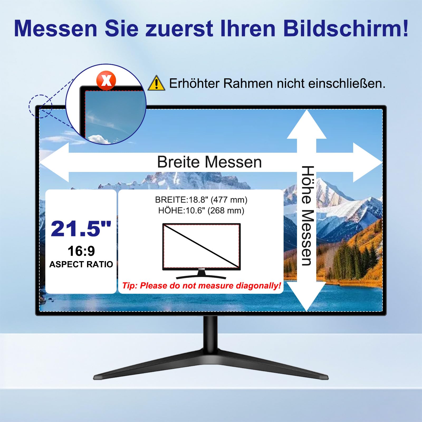 Monitor Filtro magnético de privacidad para 16:9 (relación de aspecto 21,5 pulgadas 16:9)
