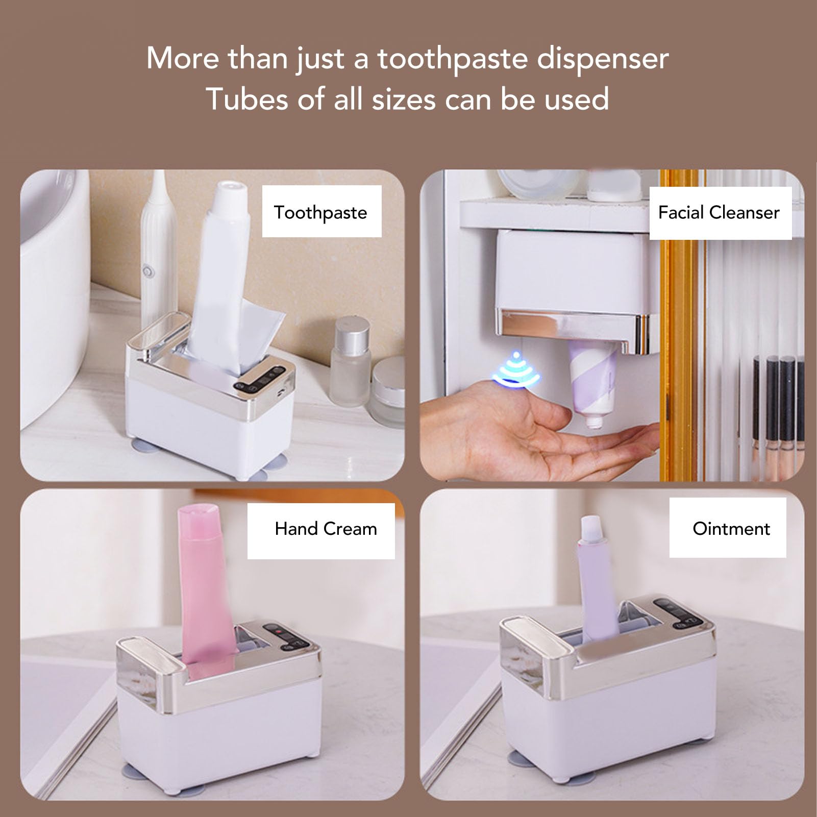 Dispenser Automatico di Dentifricio Macchina Elettrica Completamente Automatica per Dentifricio con Sensore Montato per Casa Pigra, Rilevatore di Erogazione Spremitubi a Parete