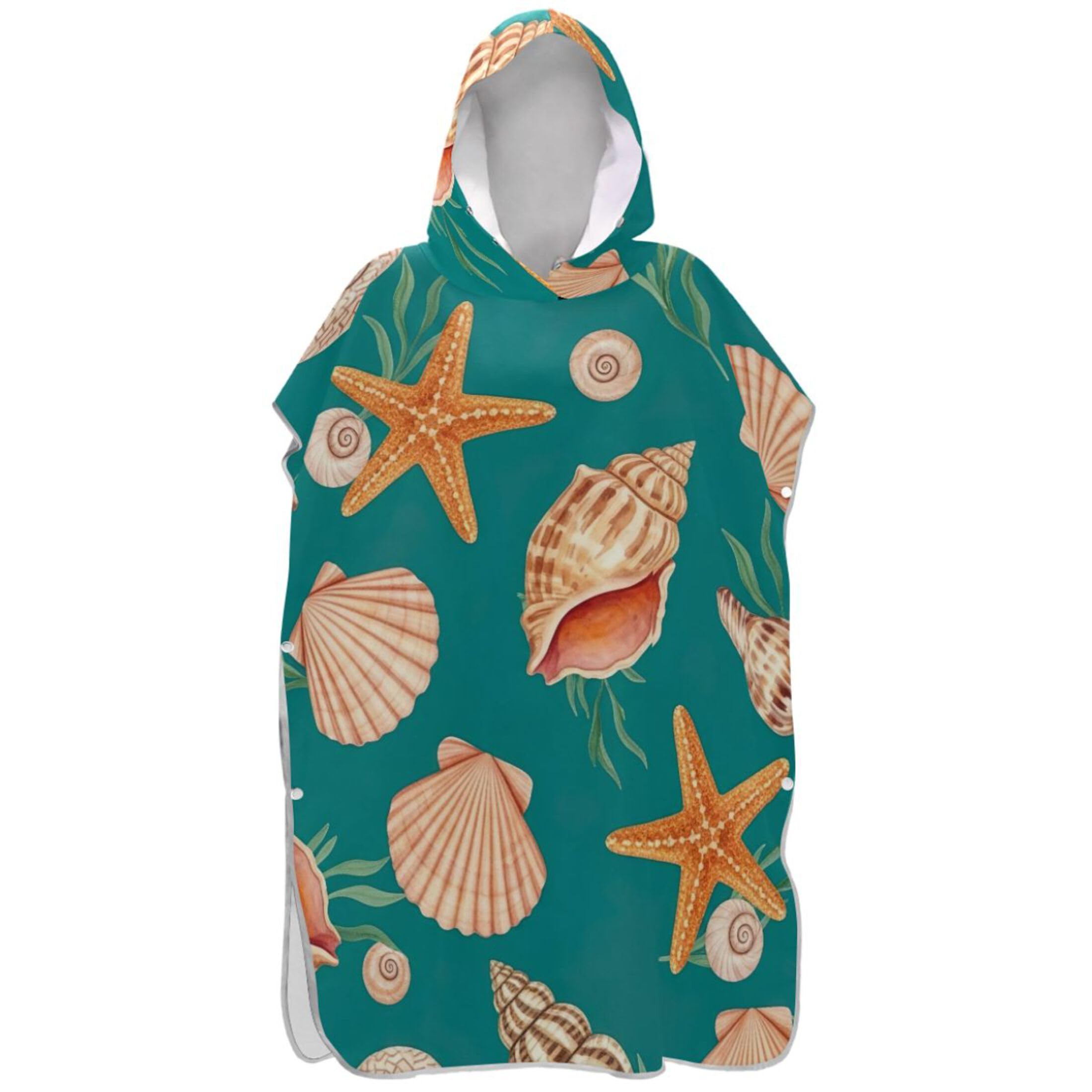 Poncho de surf à langer les pieds dans l'eau après une session de glisse