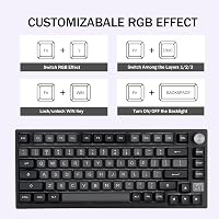 EPOMAKER TH80 SE Wireless Mechanikus Billentyűzet RGB, Hot-Swap, Gaming Gamer PC Mac 3