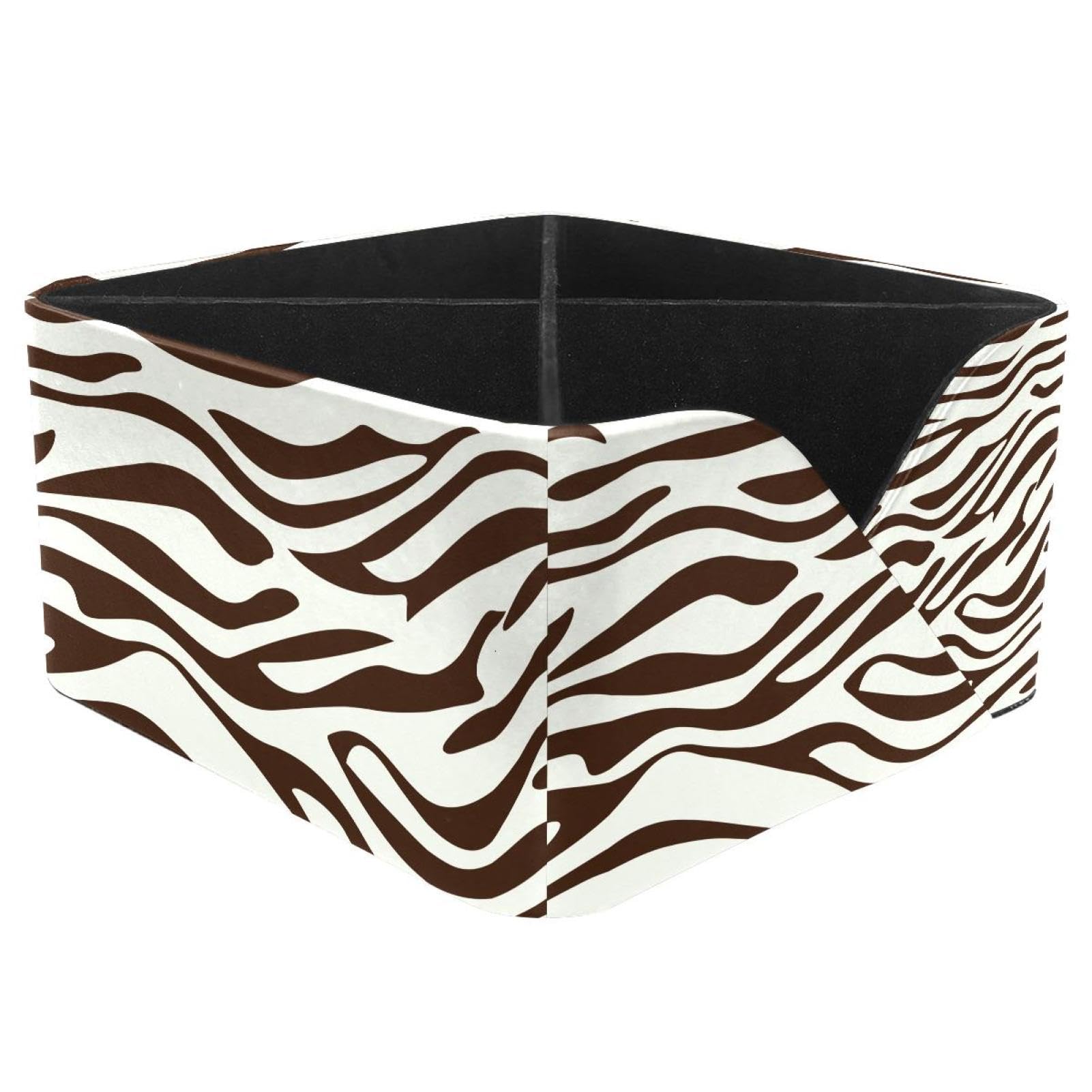 KengjuTesu Zebra Prints Desktop Organizer Pen Holder, Rectangular Pencil Cup for Office, Study and Makeup Stations