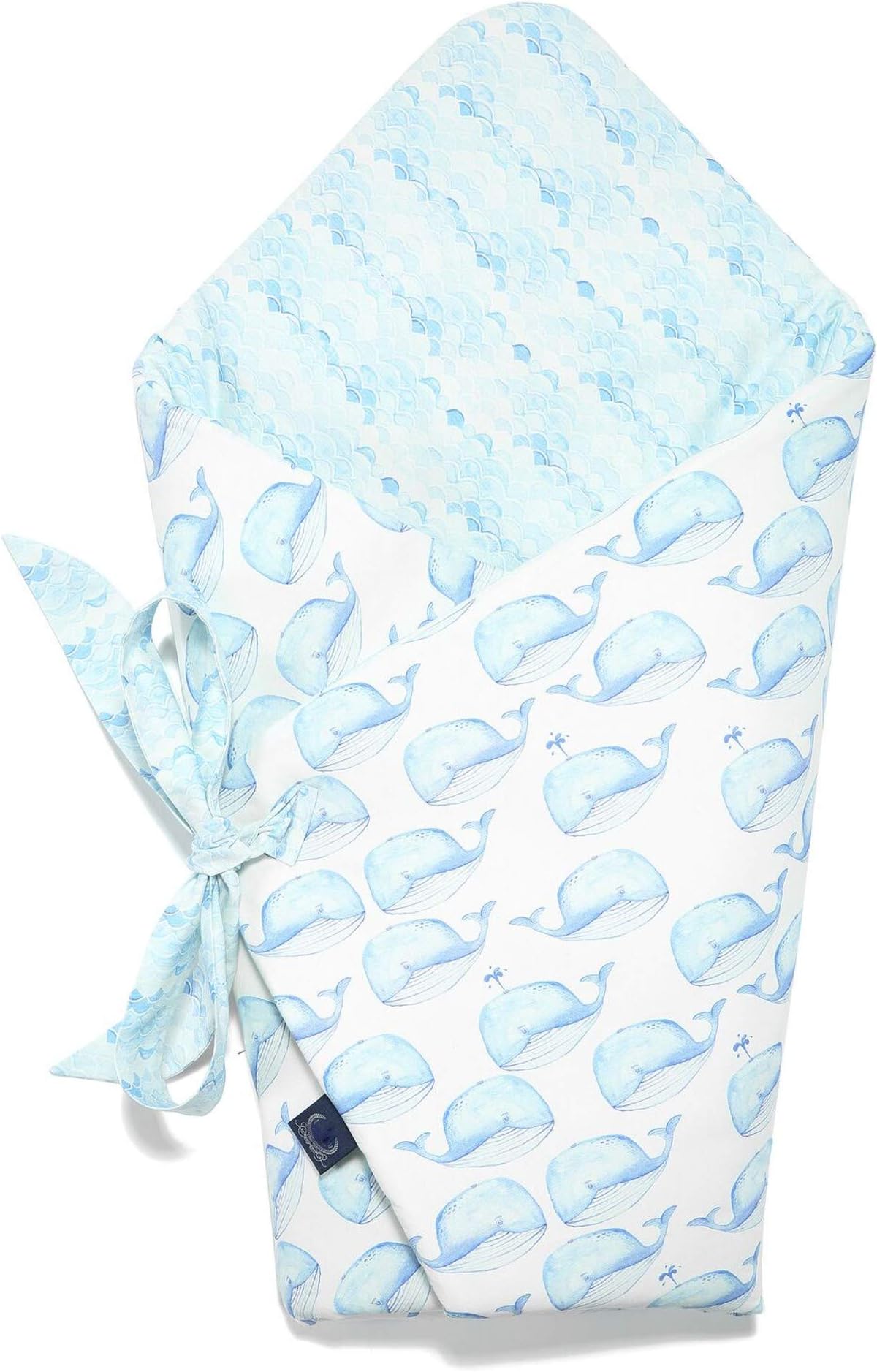 Sevira Kids Baby Boys' Sleeping Bag blue Baleine Moby Dès la naissance - 3/4 Mois environ, 75 x 75 Cm