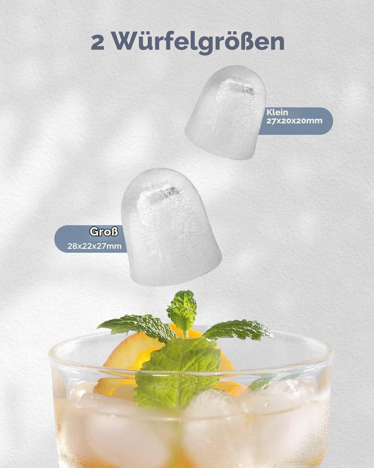 Silonn Eiswürfelmaschine mit Tragegriff & Eiskorb, Mini Ice Maker mit Selbstreinigung, 9 Eiswürfel in 6 Min., 12 kg/24 Std., 2 Eiswürfelgrößen, Tragbar für Küche, Büro, Camping & Party
