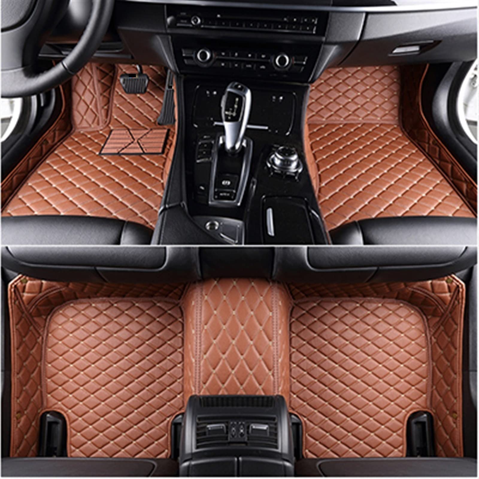 Tapis de sol voiture personnalisés en marron pour Mazda 3 2 5 6 habitacle 5 places