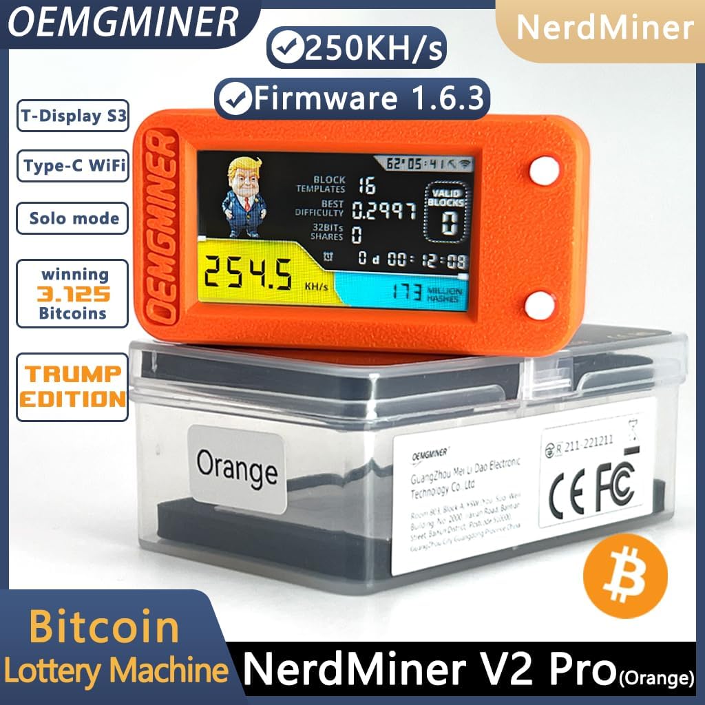 NerdMiner V2 Pro 250KH/s T-Display S3 Bitcoin Solo Guadeloupe | Ubuy