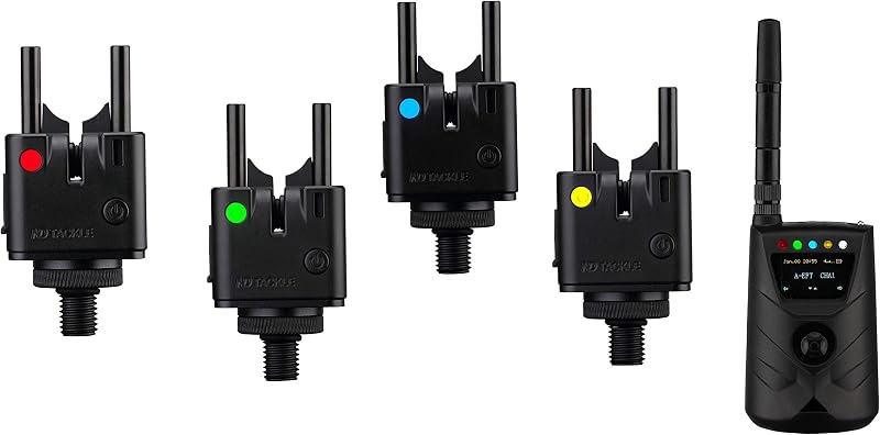 New Direction Tackle N1 4+1 Vezeték Nélküli Kapásjelző Szett | USB Tölthető | Okostelefonos Vezérlés | Kijelzős Vevőegység | 5 LED Szín
