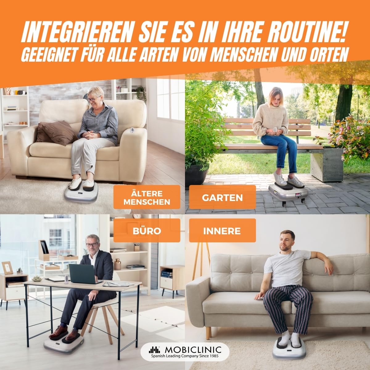 Mobiclinic®, Beintrainer, Elektrisch, Legfit, Europäische Marke, Passive Gymnastik, Sitzend gehen, Für senioren, Jugendliche, Mit Fernbedienung, Einstellbare Geschwindigkeit