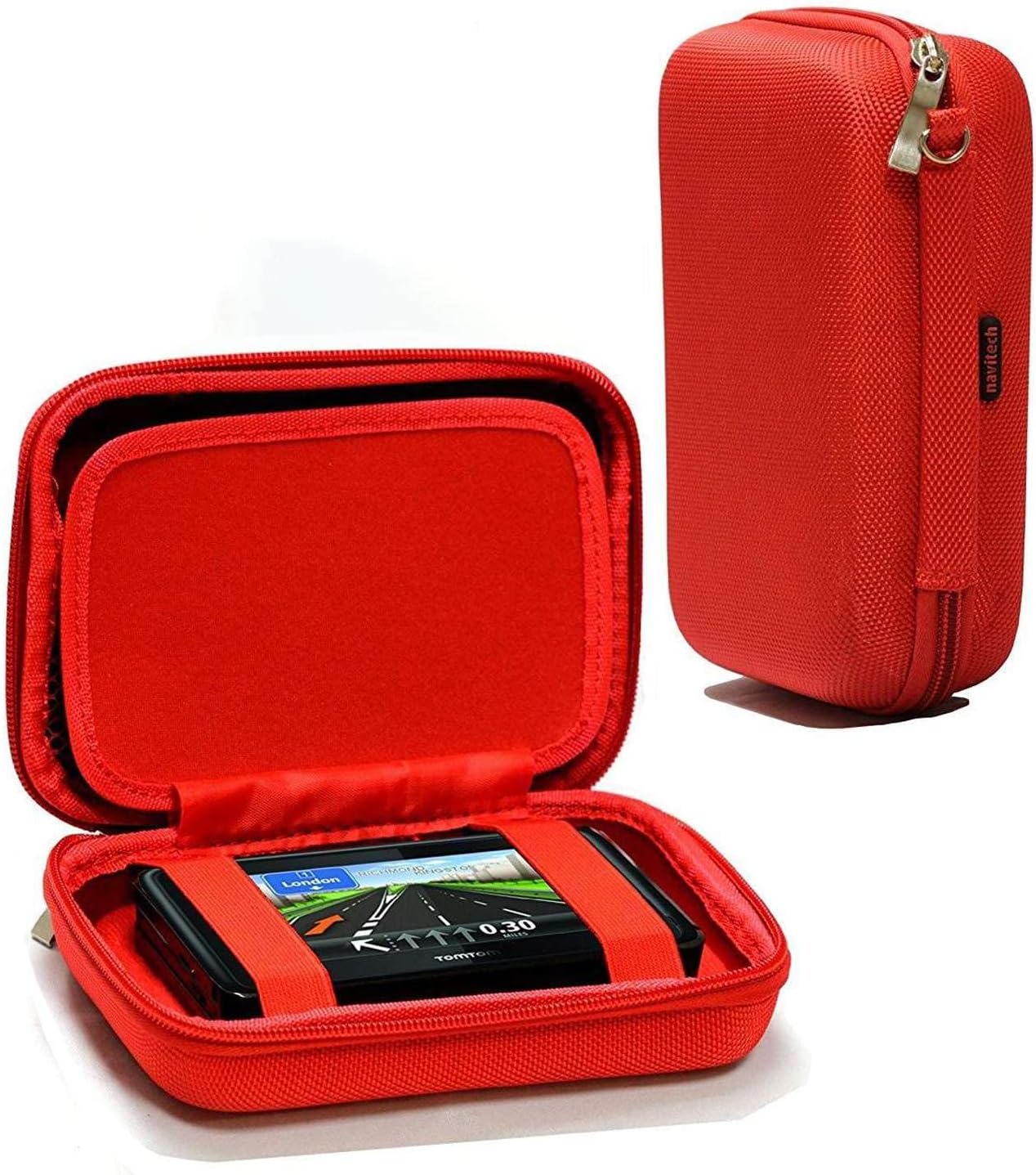 Navitech Red Hard GPS Carry Case Compatible with Garmin DriveSmart 50 LM - Auto GPS - 5"