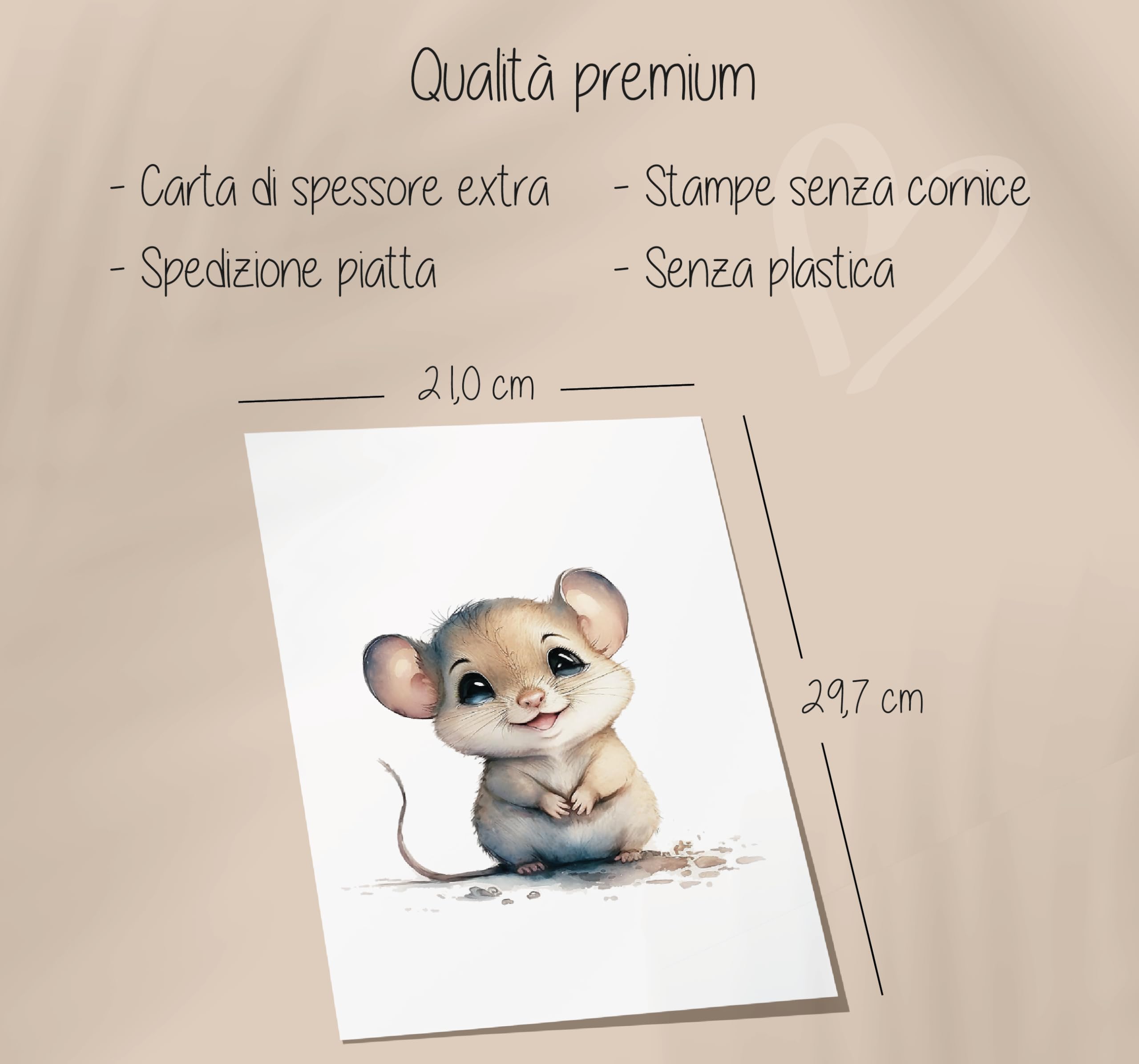 Set 6 Poster Animali Safari Per Cameretta Bambini - Formato A4, Senza Cornice - Foto 3