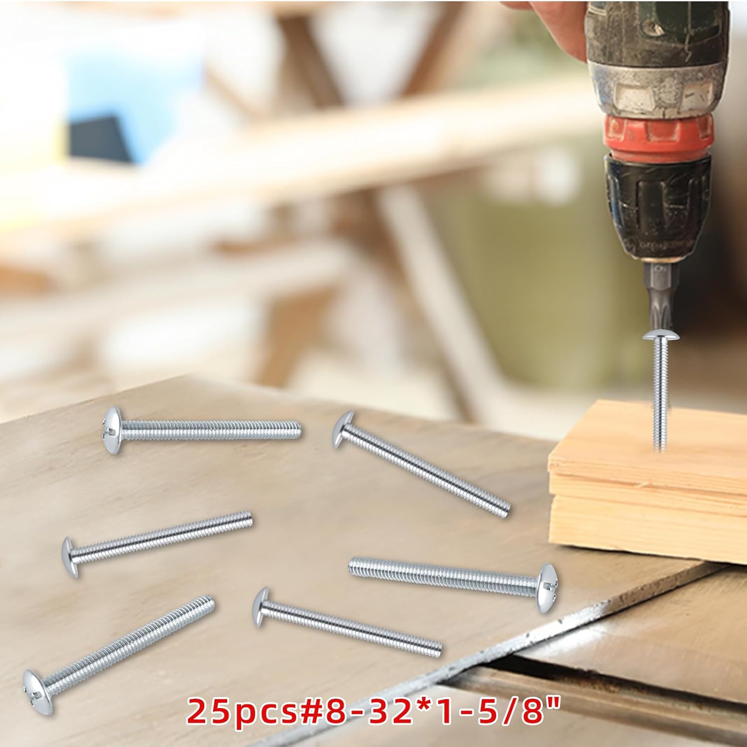 Machine Screws - 8-32 x1-5/8（25pcs）, Perfect Fit for Knob and Pull Installation, Machine Thread Screws for Drawers & Doors