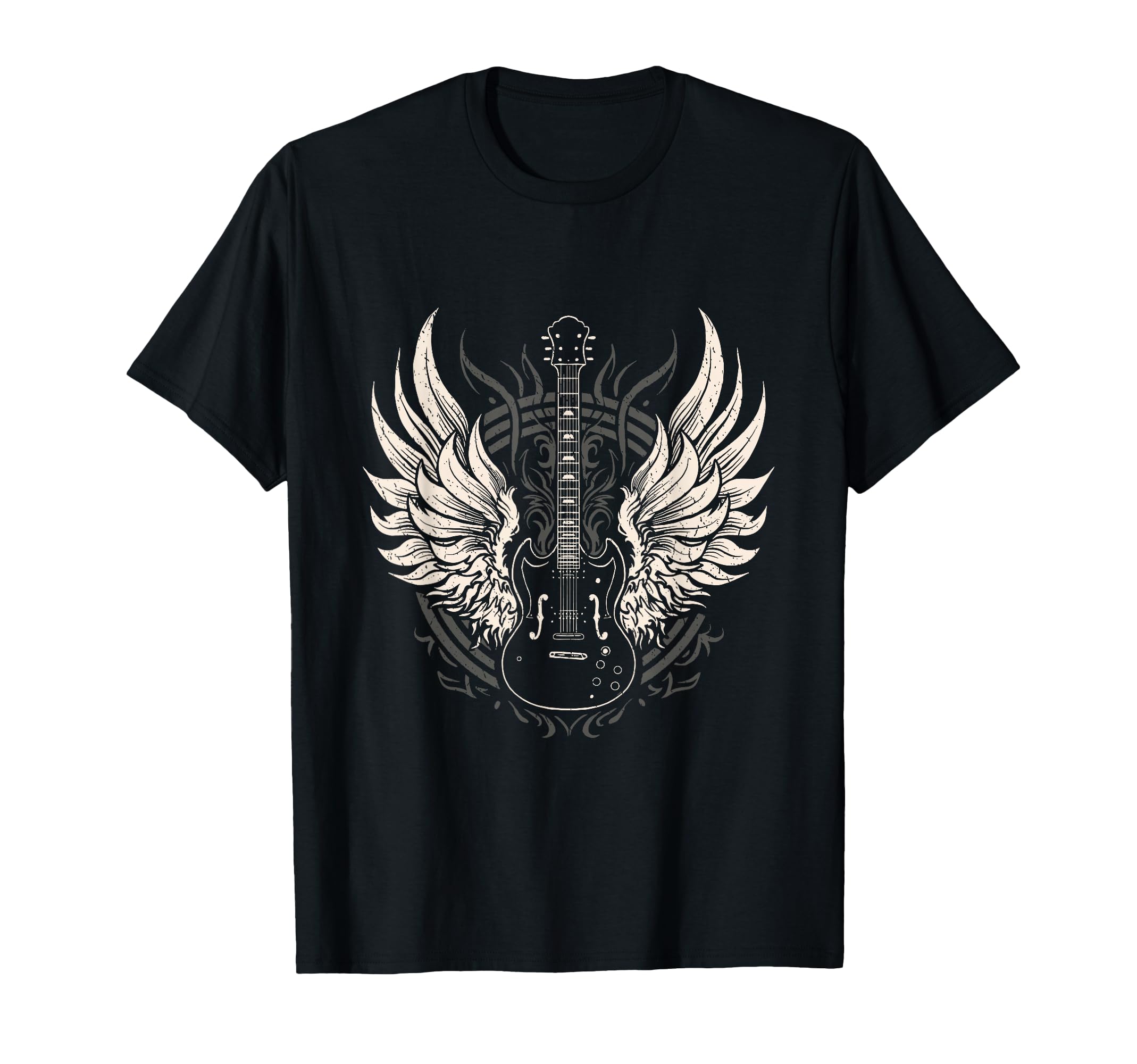Guitar Wings Vintage Retro 80s Rock & Roll Music T-Shirt