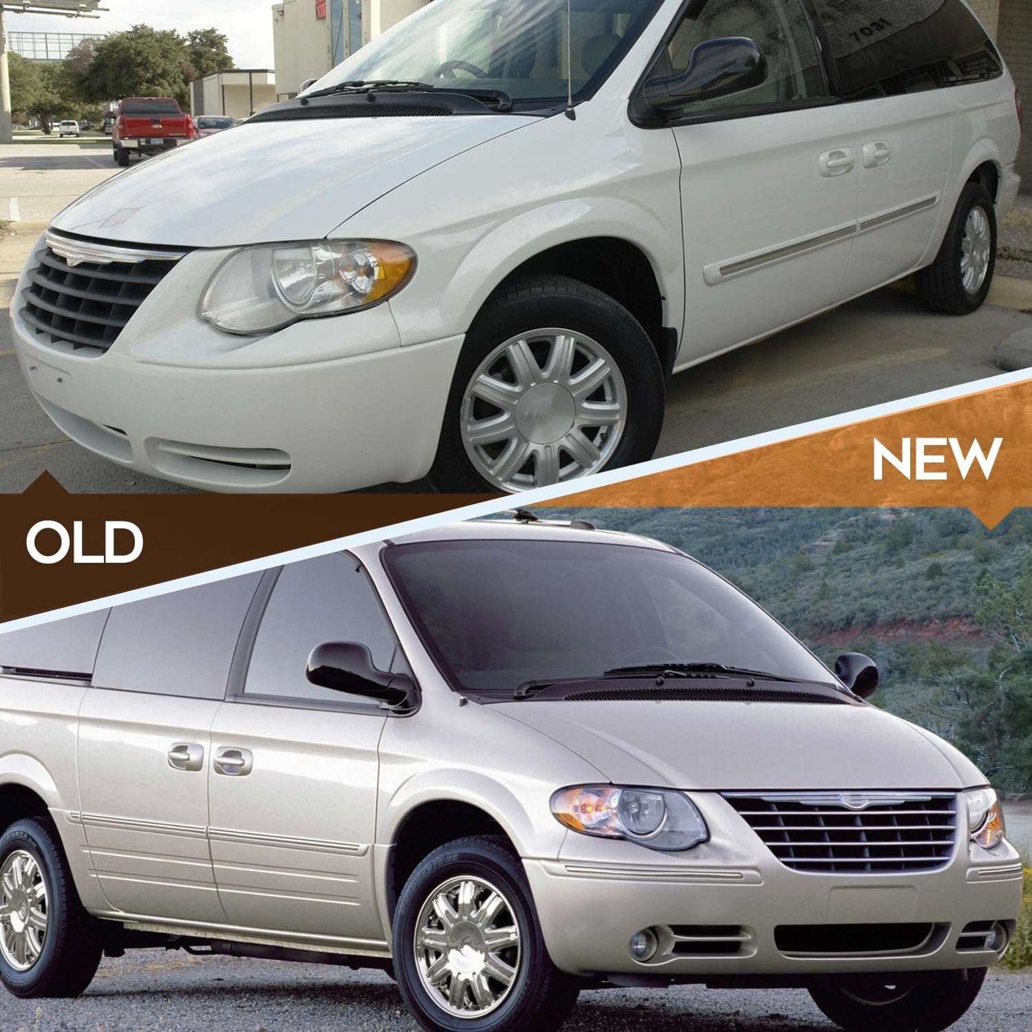 Headlight Assembly Fit for Chrysler Town Country 2005-2007 Driver and Passenger Side 4857990AB 4857991AC