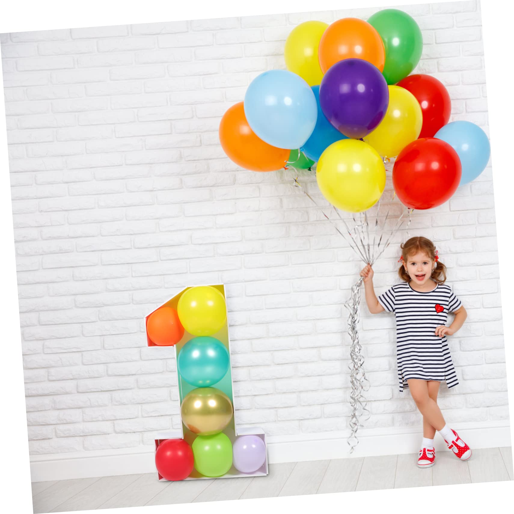 Cornice a Palloncino Numero 1 Bianca in Ps per Compleanno | Decorazione Primo Anno, Allestimento per Shower, Forma Cifra Singola per Feste di Bambine e Ragazzo Ragazza