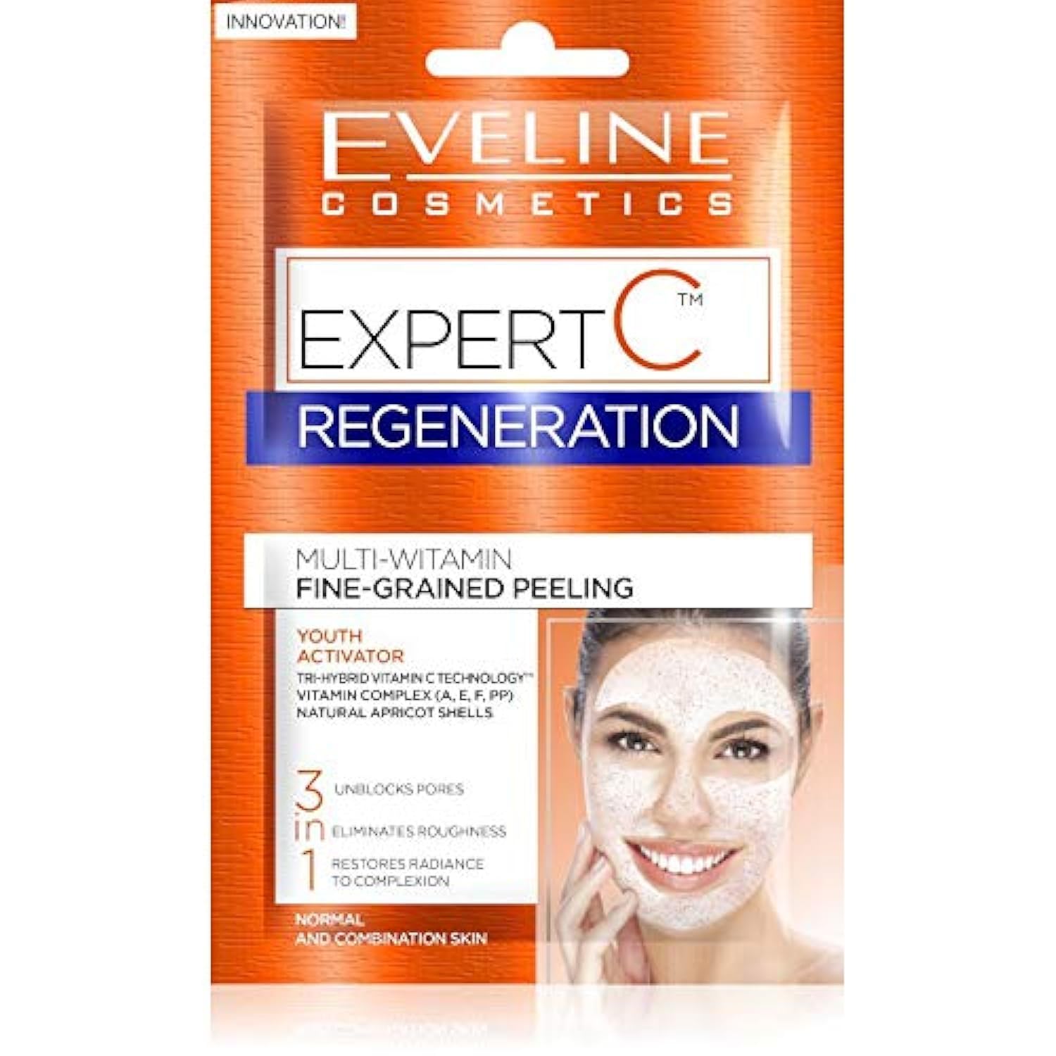 Eveline EXPERT C Regeneration Multivitamin Face Scrub Fine-grained 3in1 2x5ml