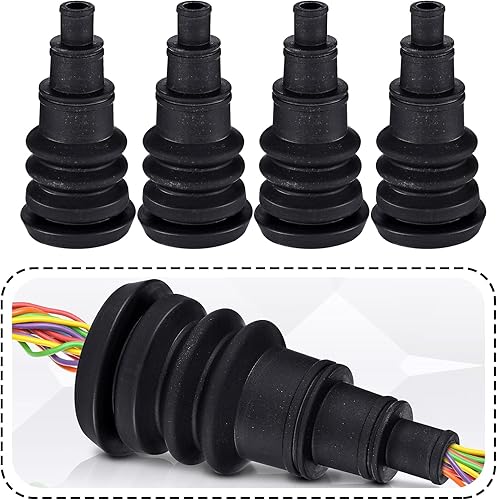 Paquete de 4 fundas de salida de tubo de arnés de automóvil, repuesto de botas de cortafuegos de goma, accesorios para ojales automotrices,