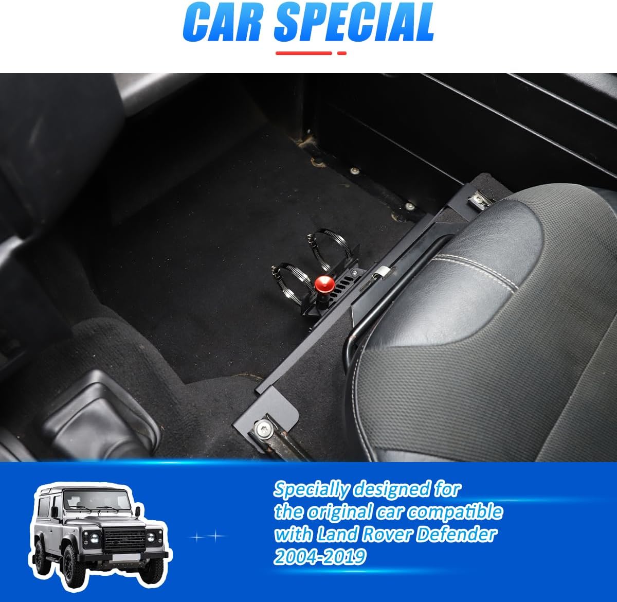 Adjustable Aluminum Fire Extinguisher Mount Holder Compatible with Land Rover Defender 2004-2019 Car Co-Pilot Under Seat Quick Release Roll Bar Fire Extinguisher Mount Bracket