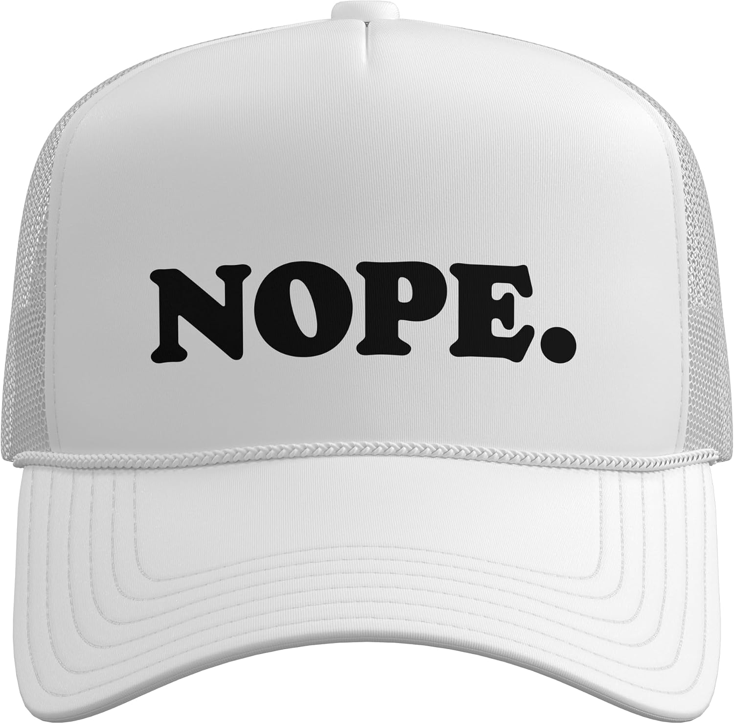 Nope - Funny Retro Minimalist Sarcasm Trucker Hat with Adjustable Mesh Back image 2