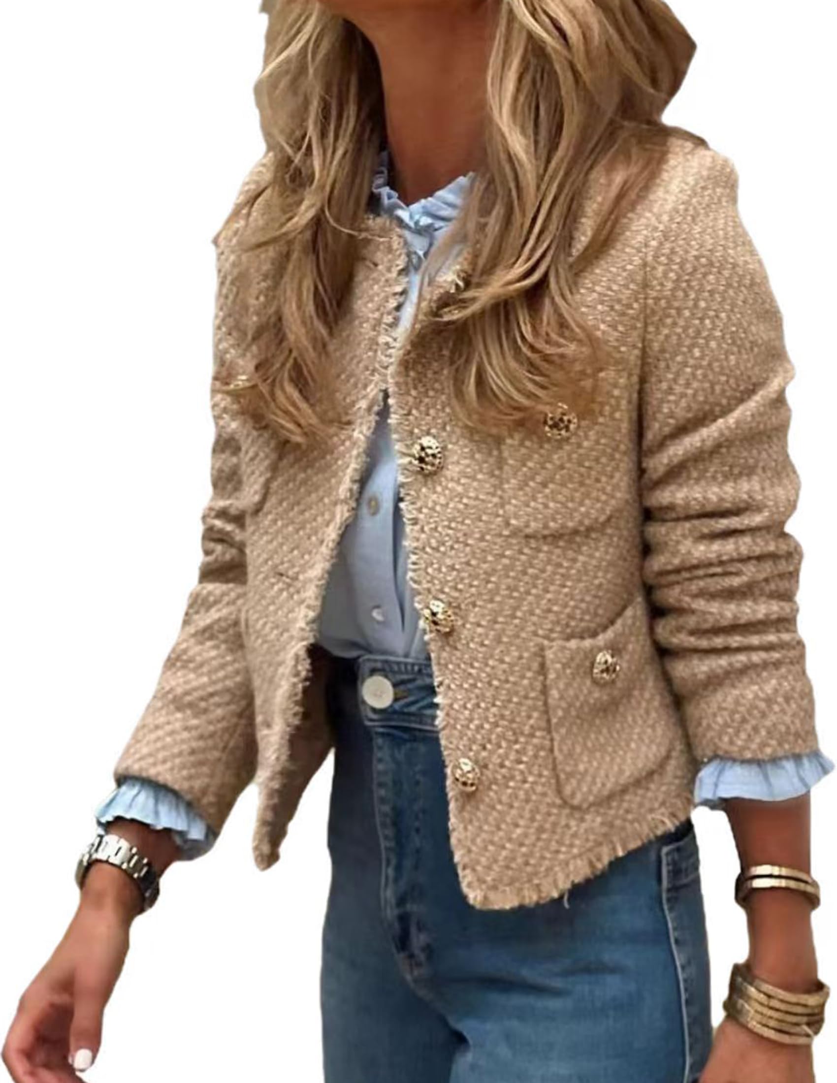 Blazers Jackets for Women Fashion Outerwears Autumn Winter Crop Jacket Elegant Open Front Office Casual Blazer