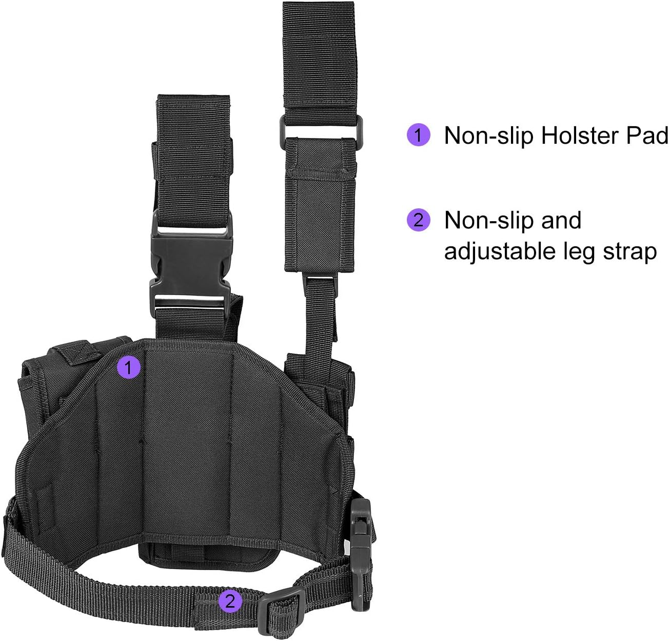 Paladins Drop Leg Holster with Magazine Pouch,Right Handed Tactical Thigh Pistol Gun Holster Leg Harness,Glock 19 Holster Black