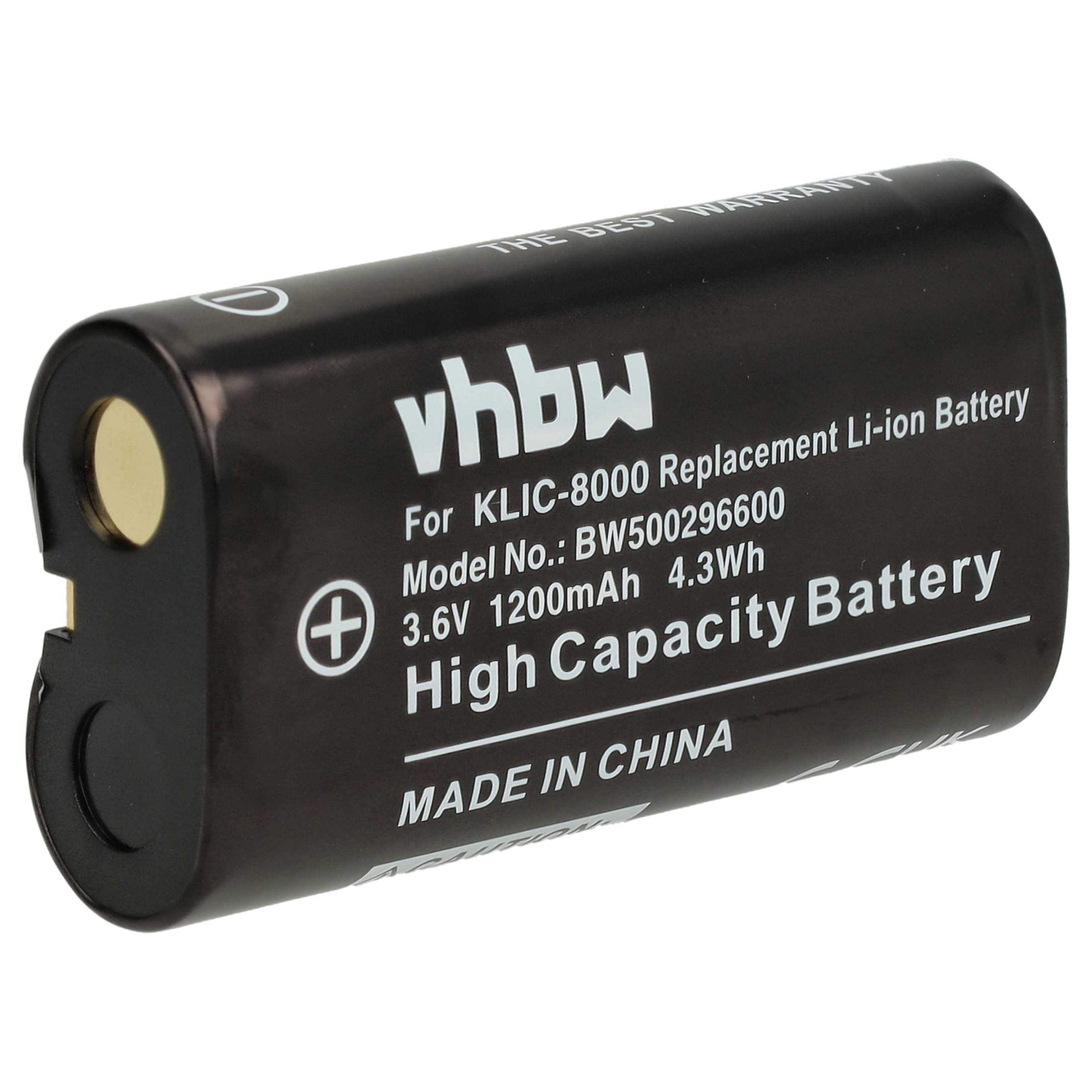 vhbw 3 Pack Battery Compatible with Kodak EasyShare Z712, Z812, Z8612, ZX1 HD Digicam DSLR Camcorder (1200mAh, 3.6V, Li-Ion