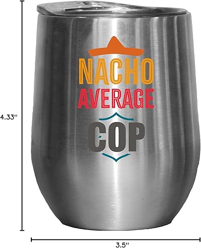 Miniatura 10 de Nacho Average Cop Coffee & Tea Mug & Decor for Police Officer Men & Women - 12oz Wine Tumbler White
