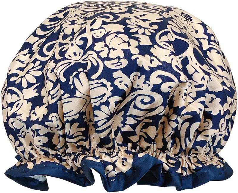 Touca de banho reutilizável allydrew para cabelos longos, Damask