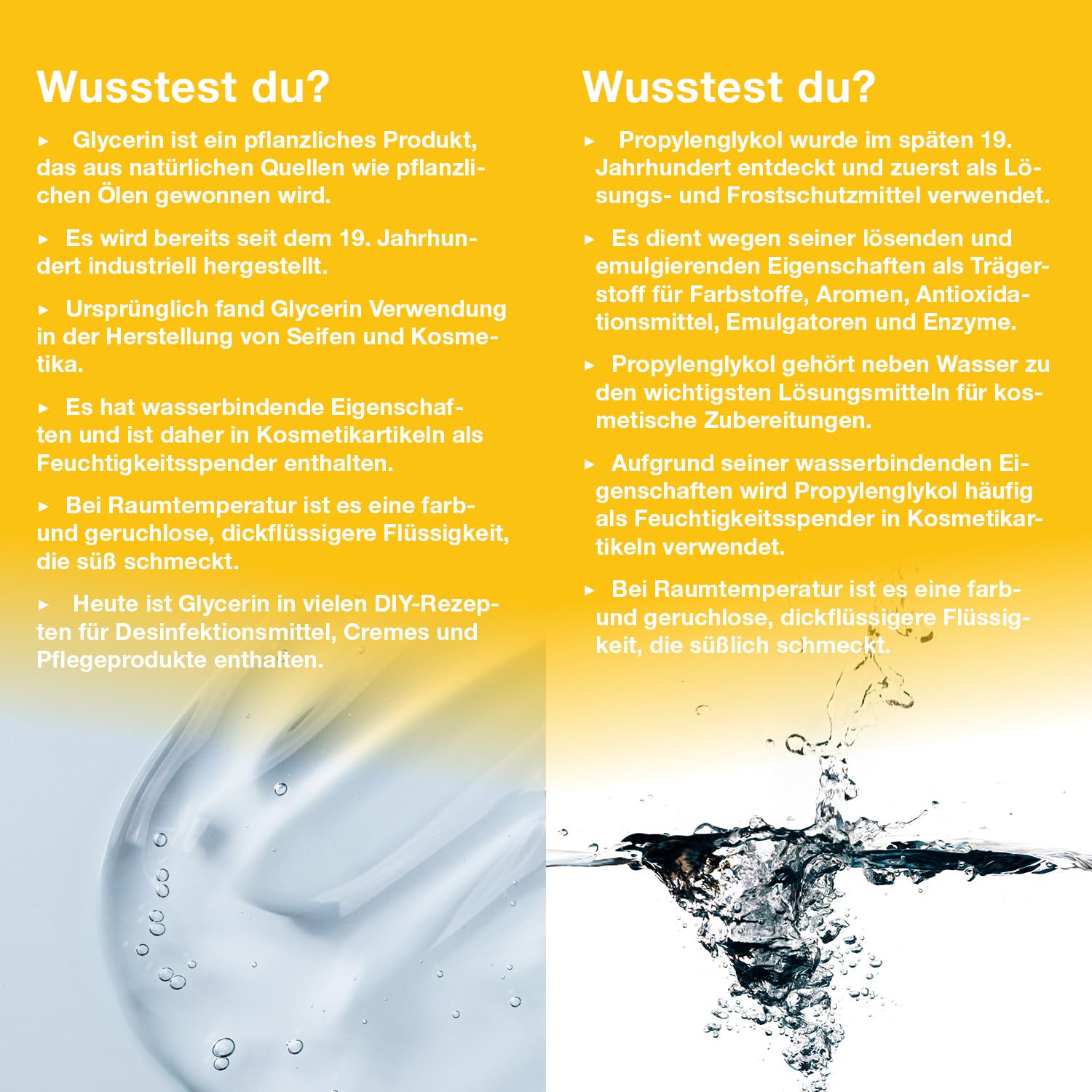 Mituso Glycerin + Propylenglykol Set 5L+5L - 99,9% hochrein | vegan - ideal für DIY, kosmetische Behandlungen - mituso