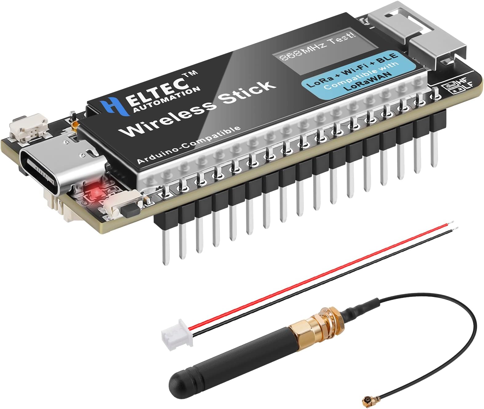 MakerFocusESP32 Development Board Integrated LoRa 863/928 MHz Bluetooth 5 WiFi with 0,49" OLED Display, Antenna, Type C Interface, 8MB SiP Flash Works with Arduino IDE for Intelligent Scenes